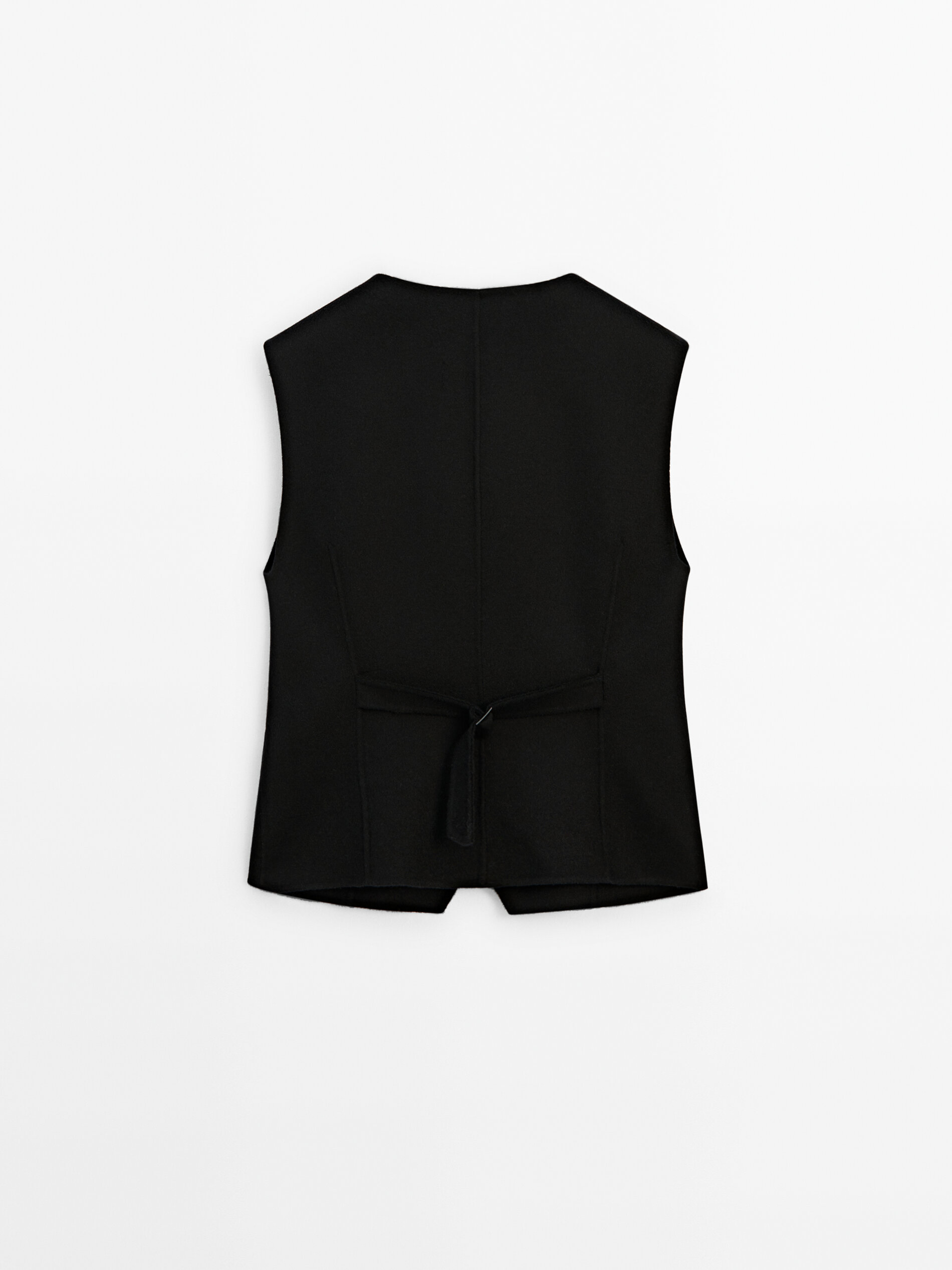 Black wool blend waistcoat Black Coats And Jackets Massimo Dutti