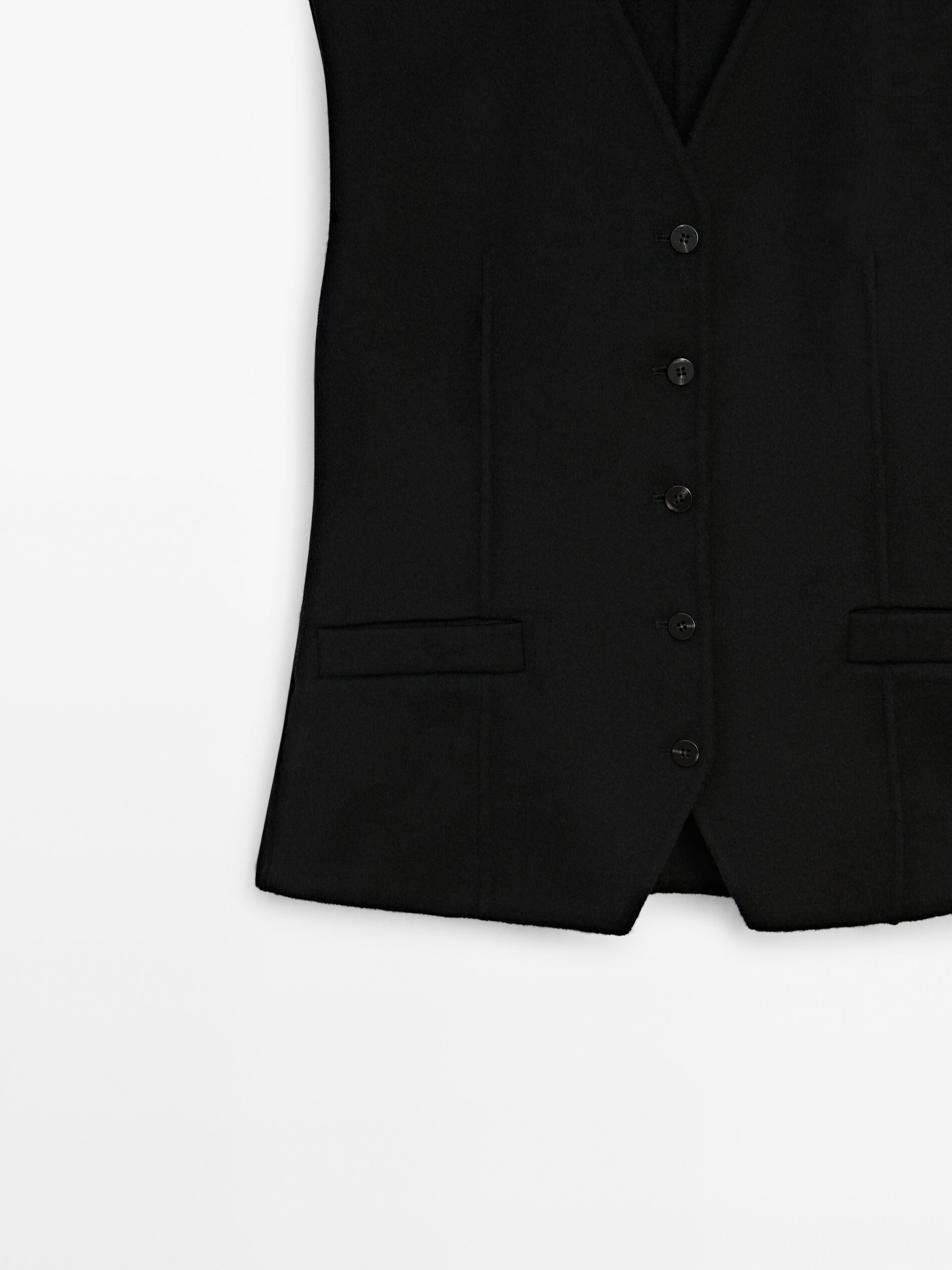 Mens black wool waistcoat outlet