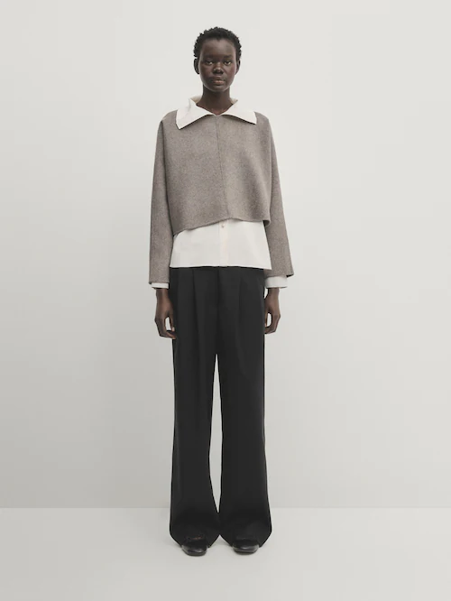 마시모두띠 Massimo Dutti Double-faced voluminous wool blend sweater