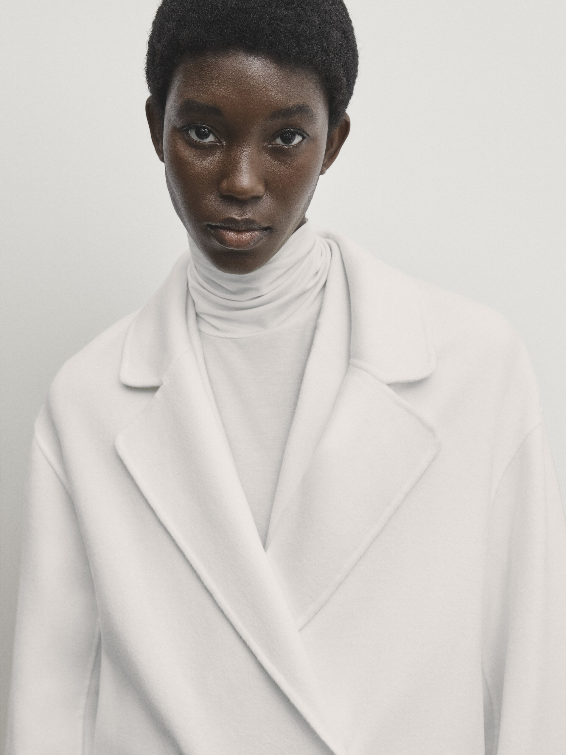 Long wool blend double breasted coat White Coats And Jackets