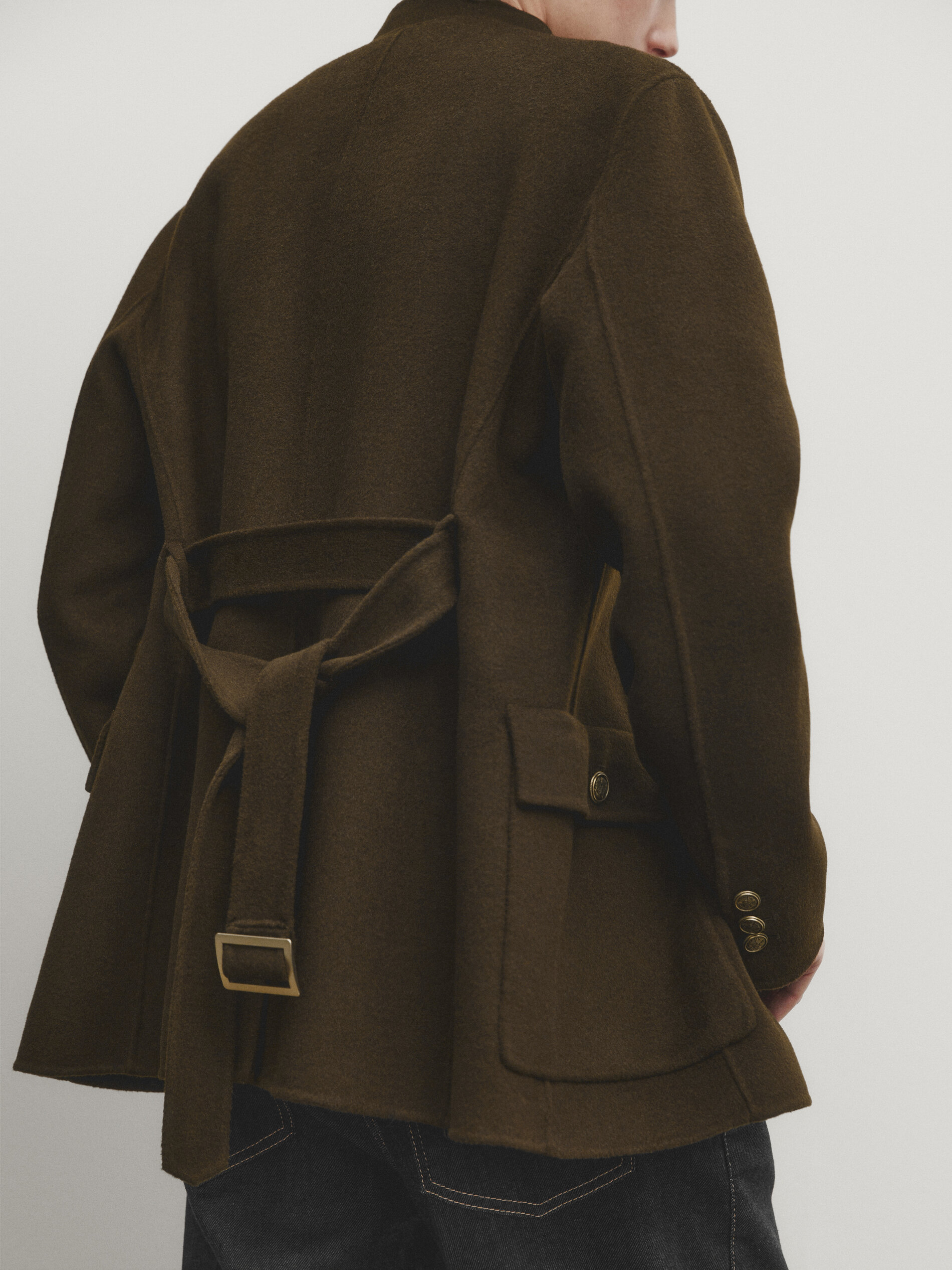 Massimo dutti sale green wool coat