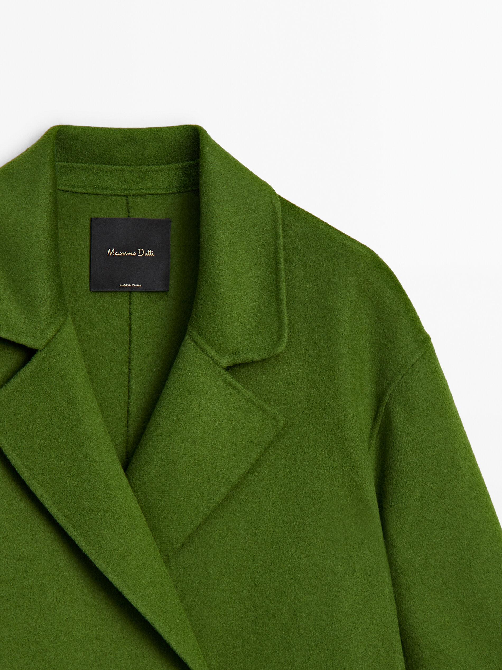 Long wool blend double breasted coat Green Coats And Jackets