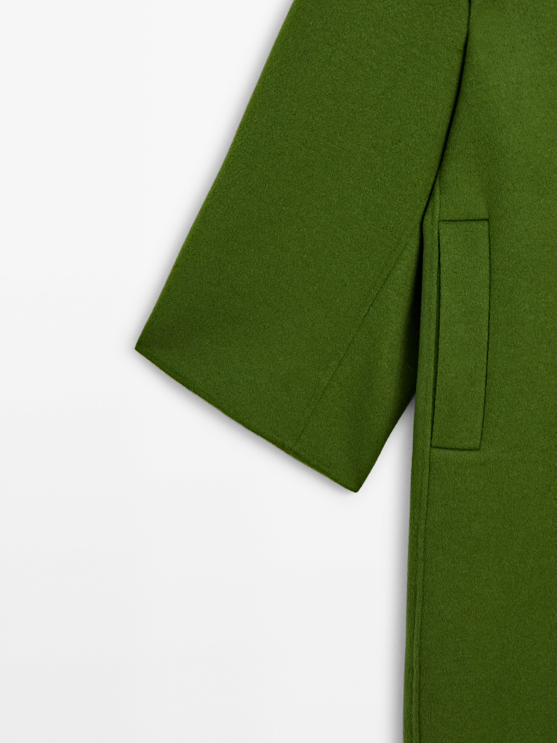Long wool blend double breasted coat Green Coats And Jackets