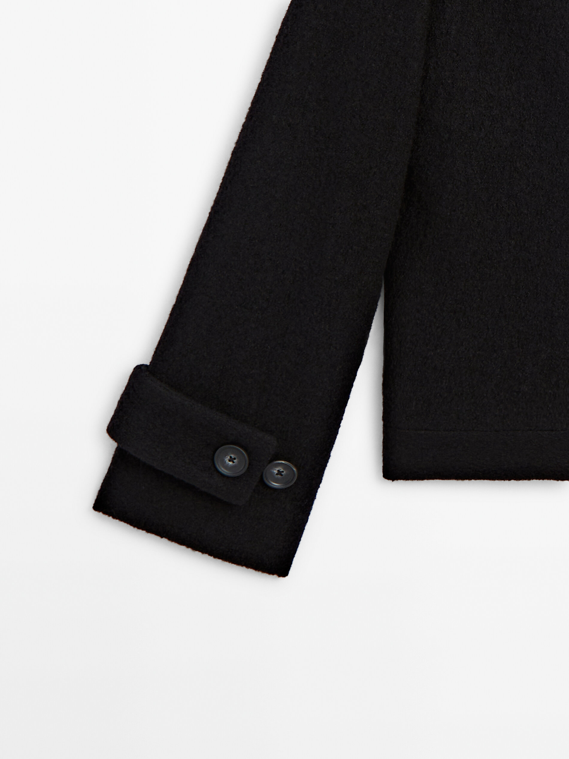 100% wool jacket with buttons · Black | Massimo Dutti