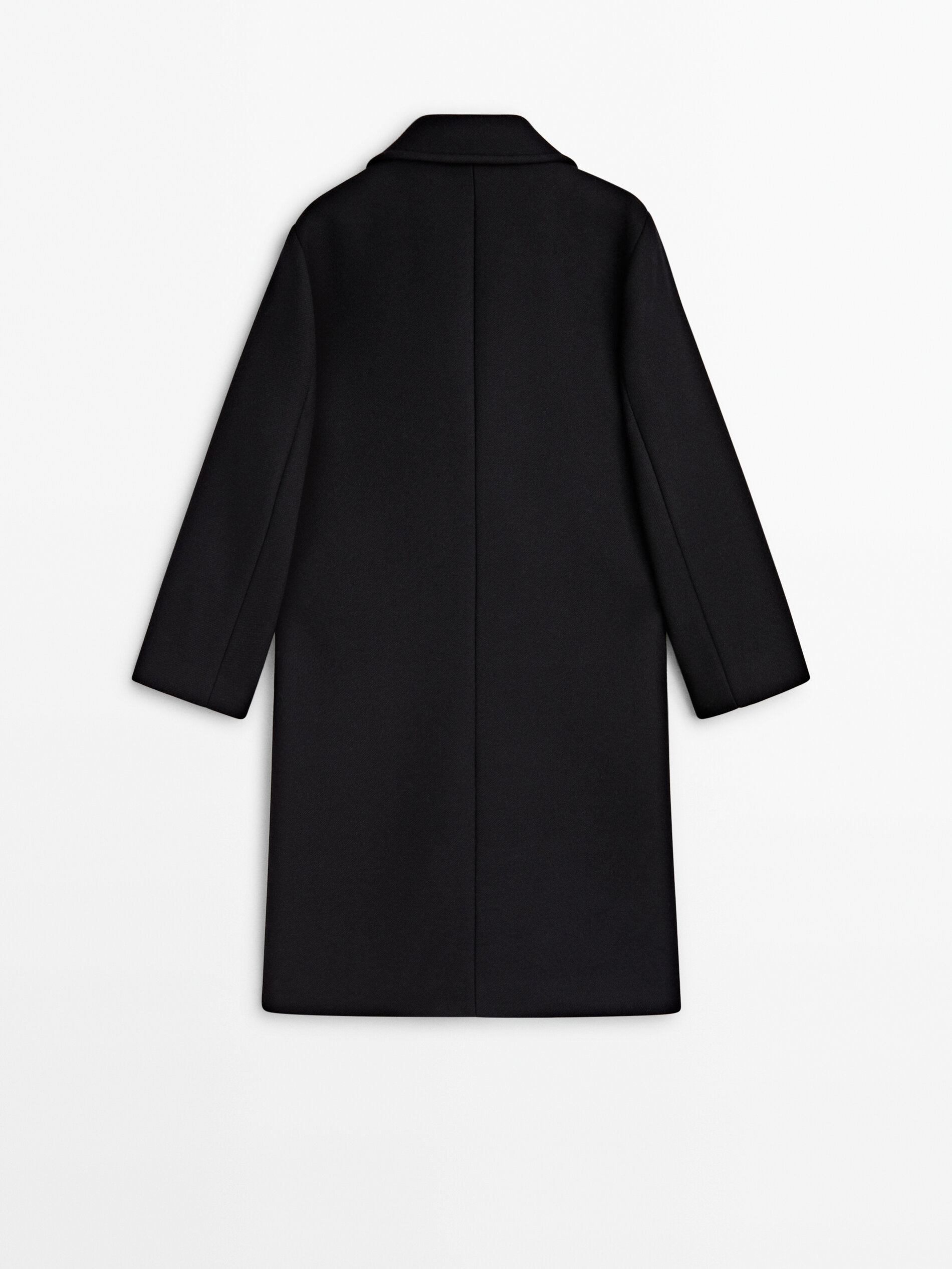 Black wool blend comfort coat