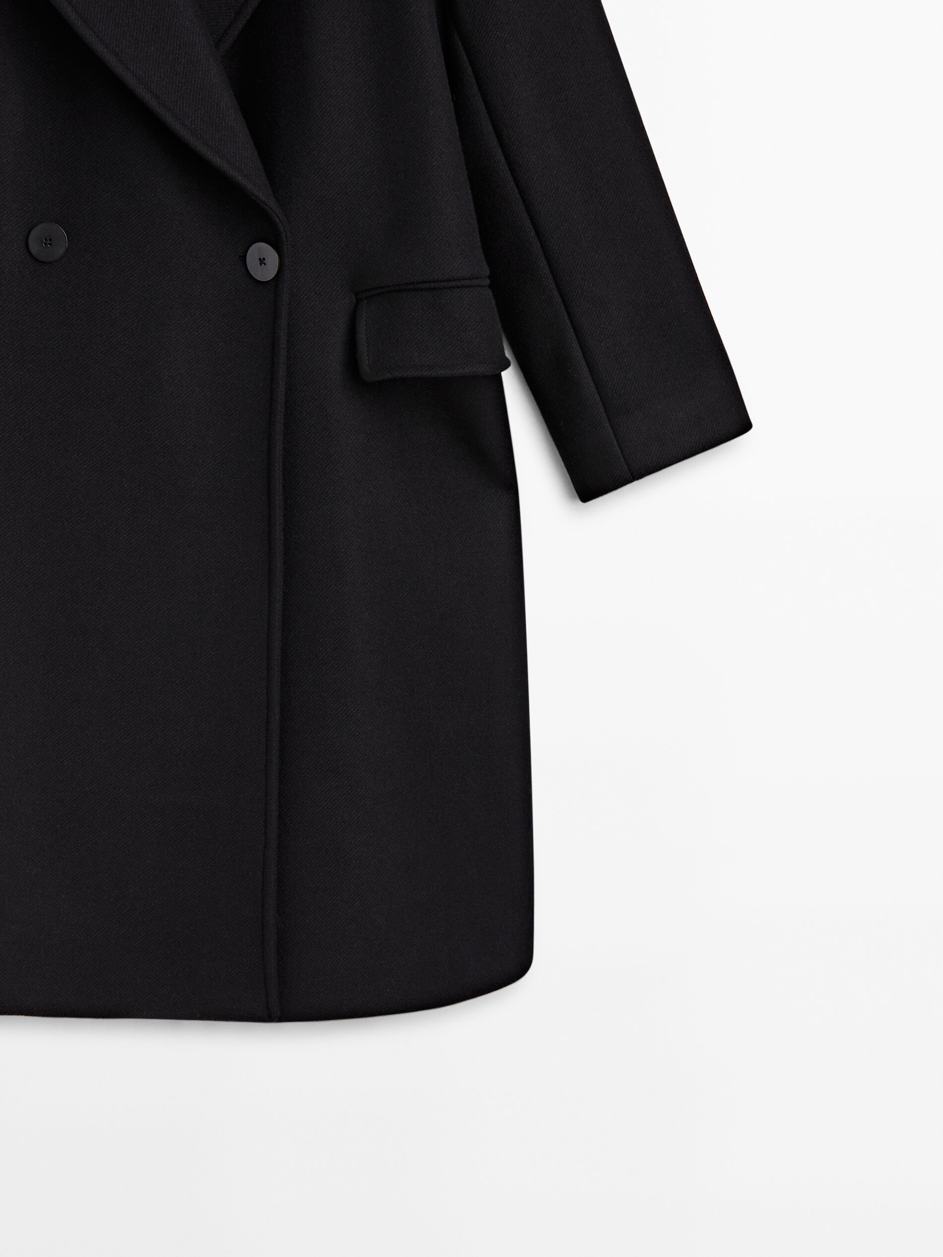Black wool blend comfort coat