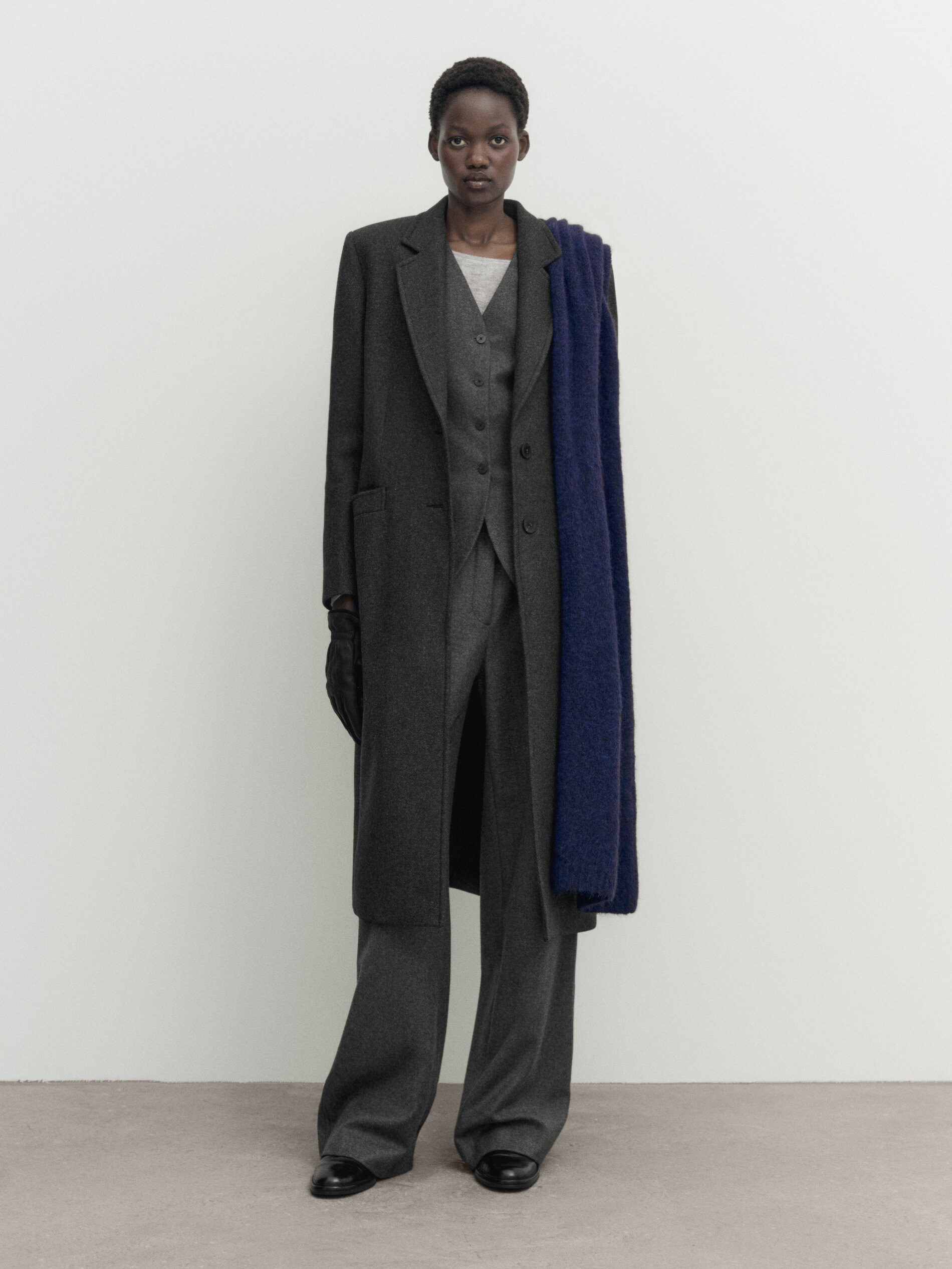 Gray wool blend deals coat
