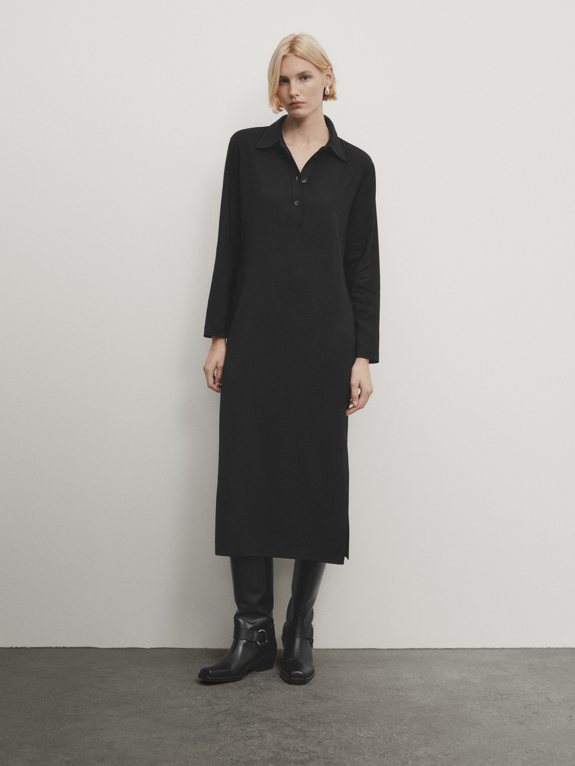 Massimo dutti black dress hot sale