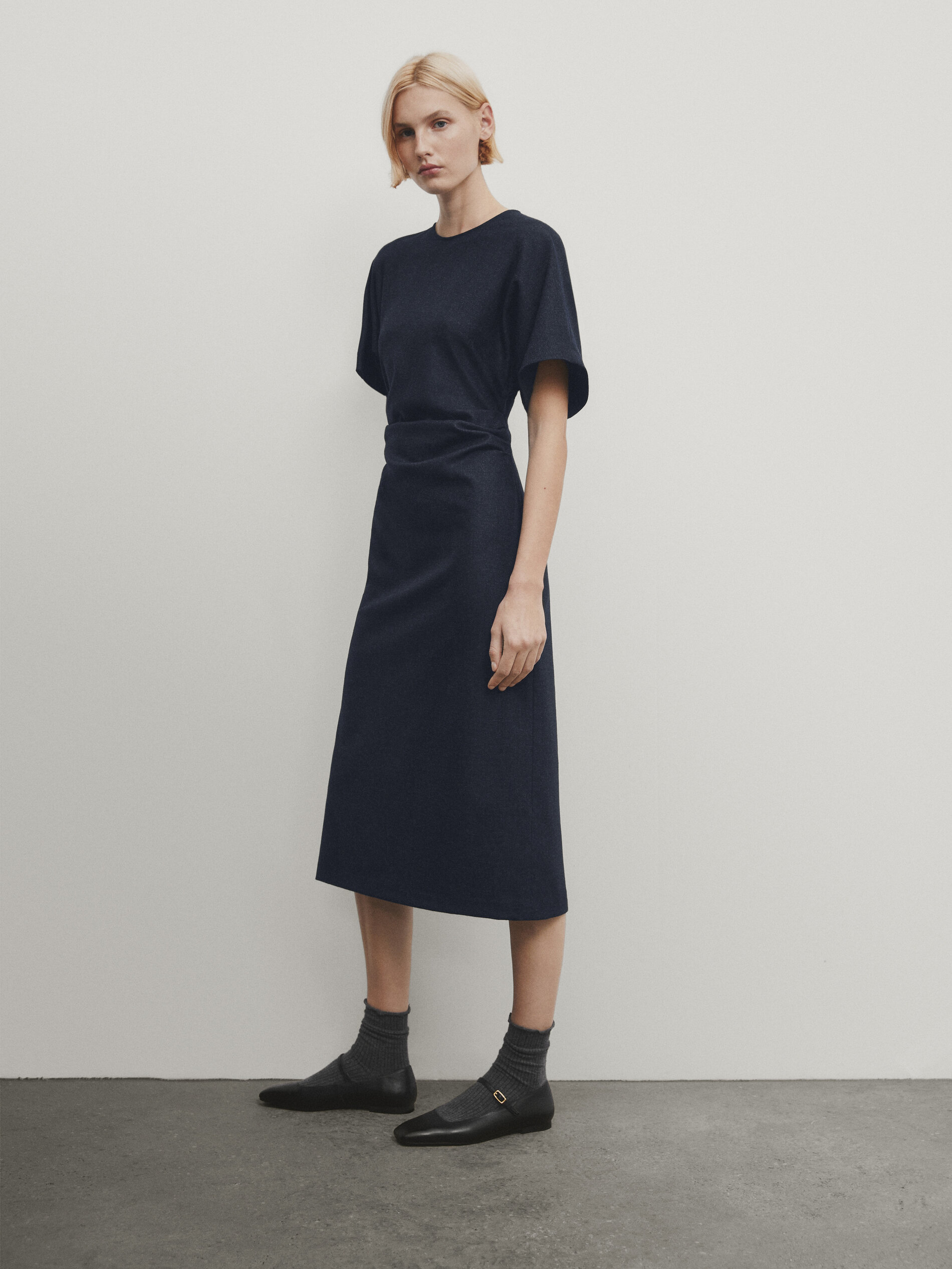 Navy formal midi top dress