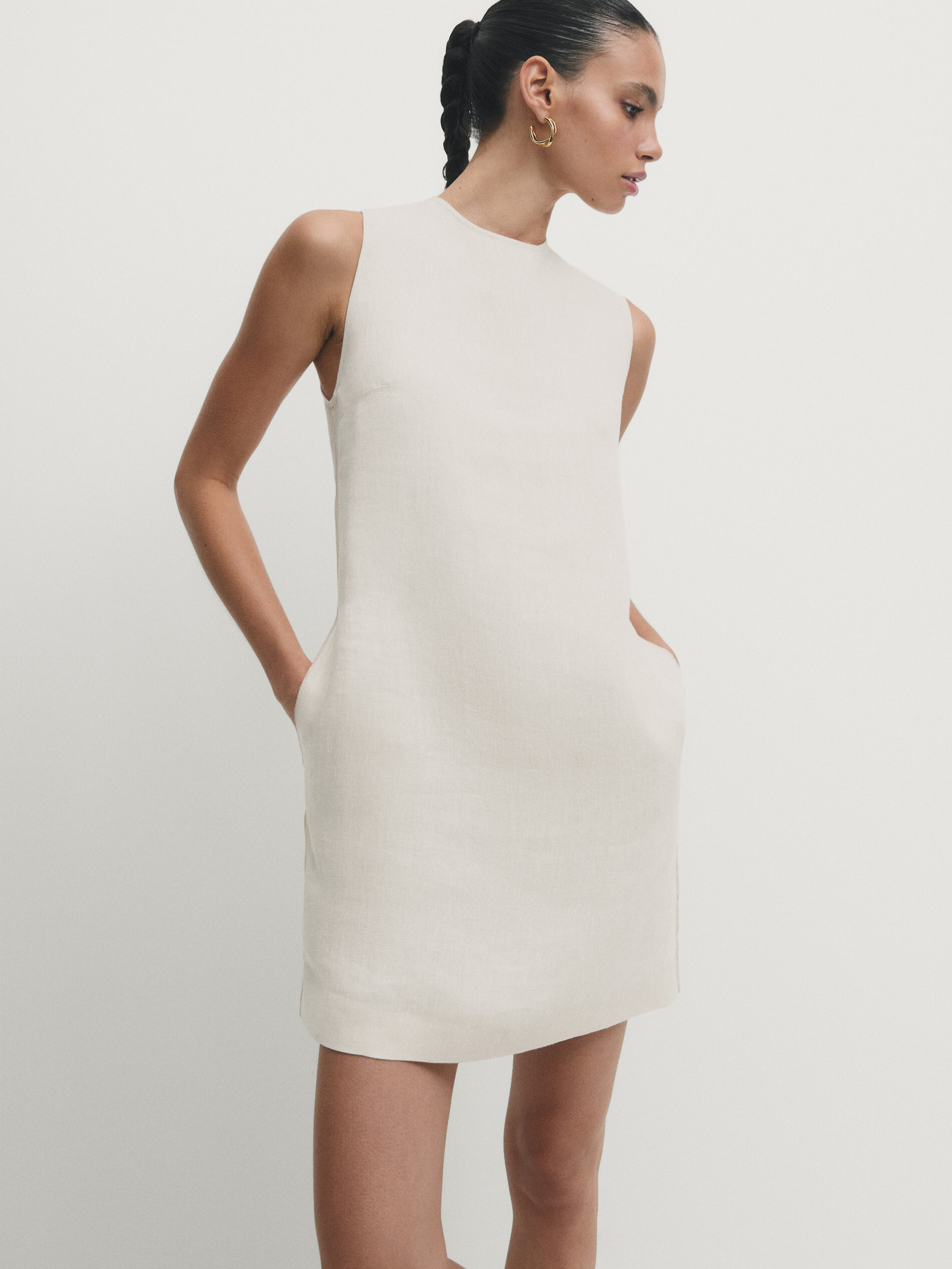 Sleeveless linen dress cheap