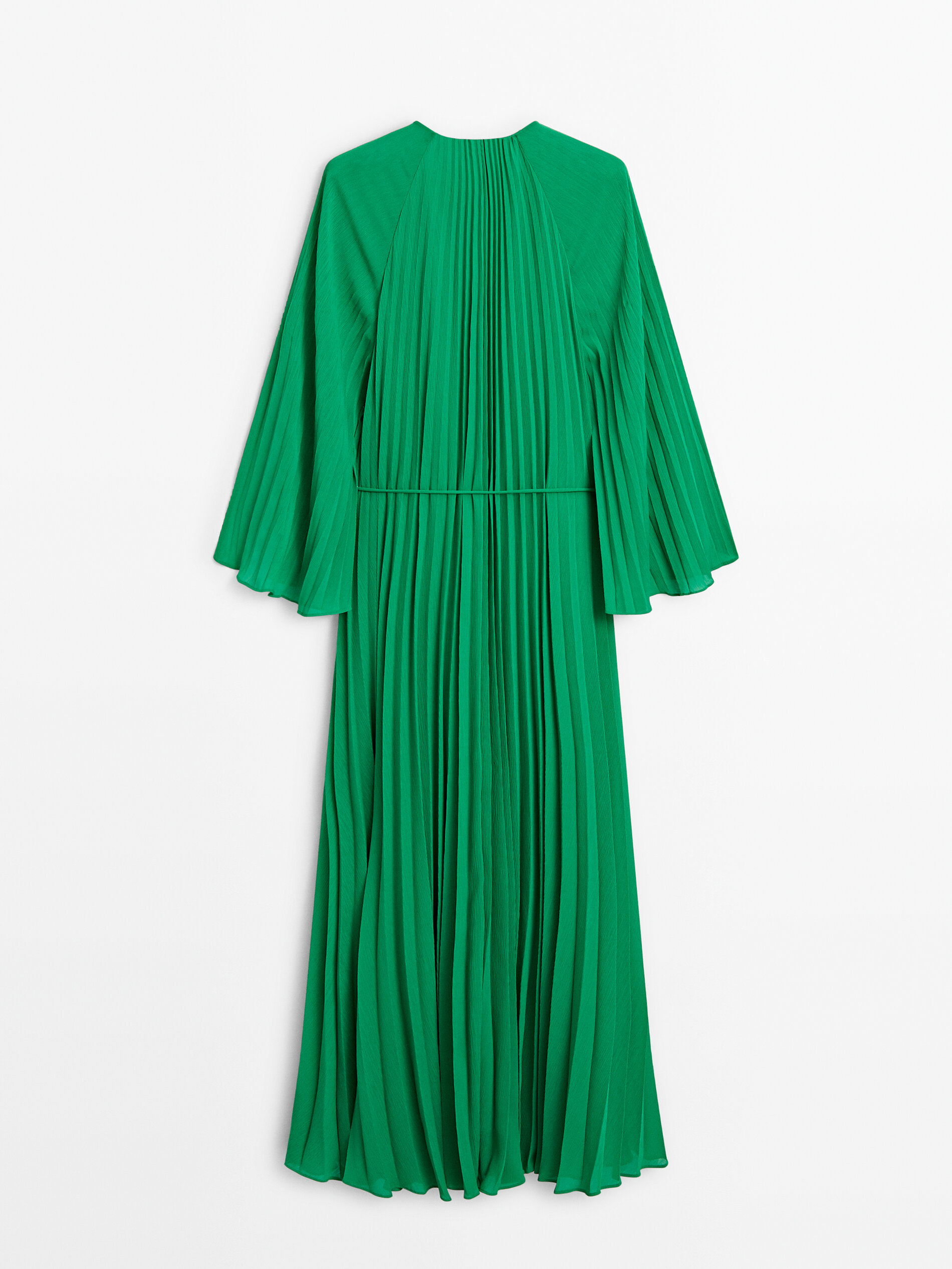 Pleated cape effect dress Green Smart Dresses And Jumpsuits