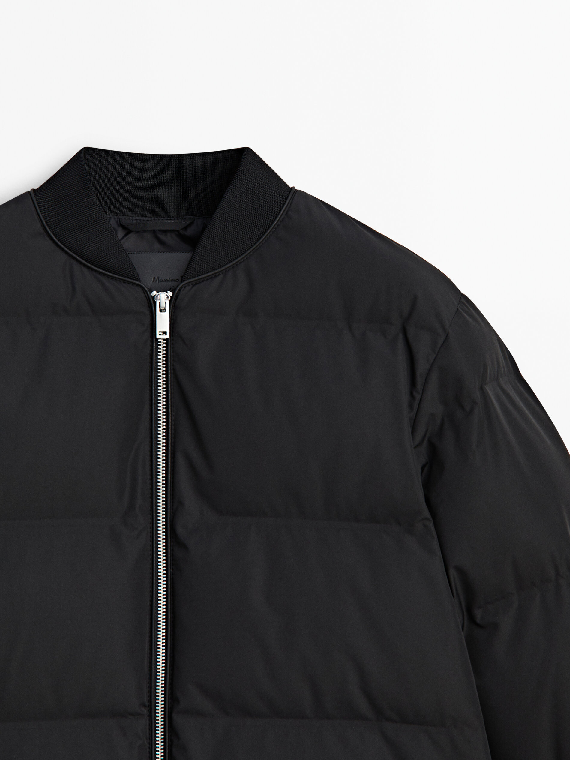 Quilted black bomber discount jacket
