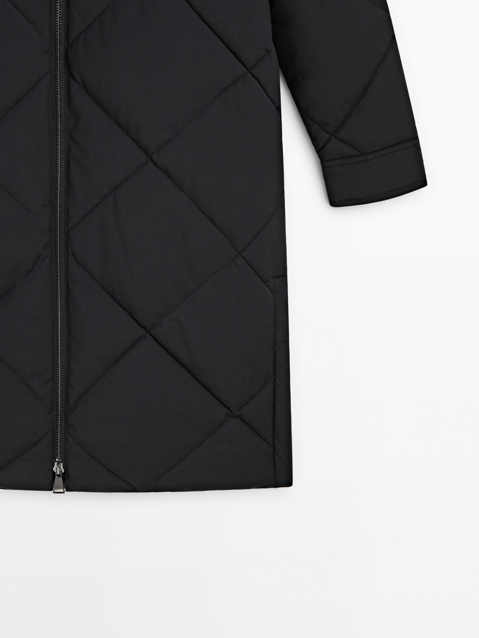 Longline diamond design quilted overshirt