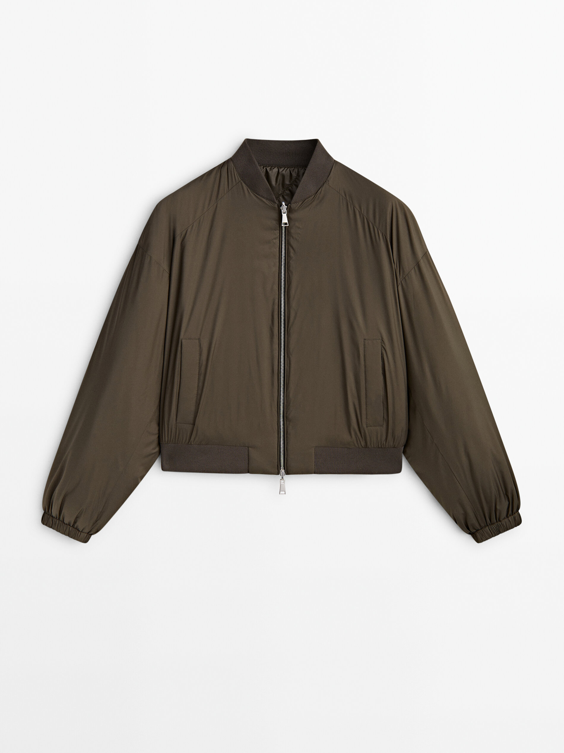 Reversible bomber jacket with toiletry bag Khaki Black Coats