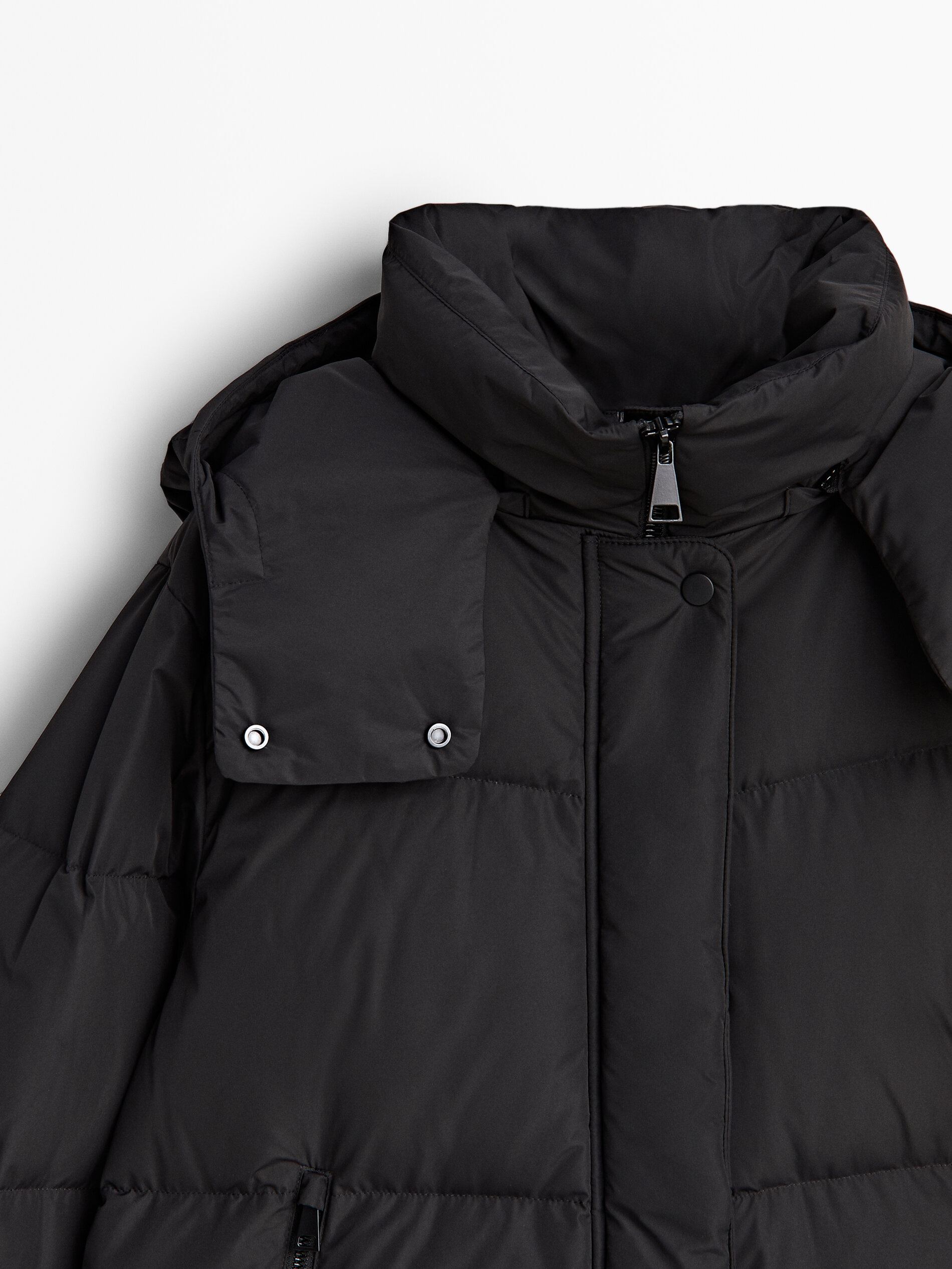 Padded technical jacket with down and feather filling