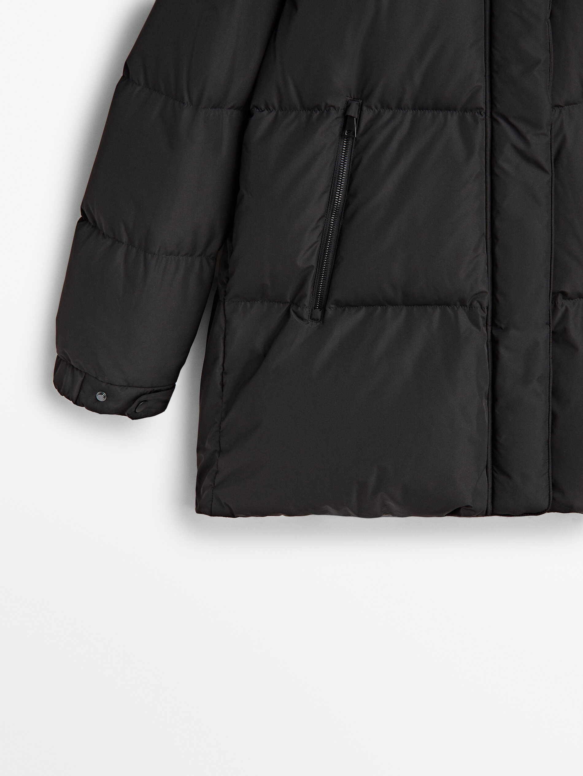 Padded technical jacket with down and feather filling