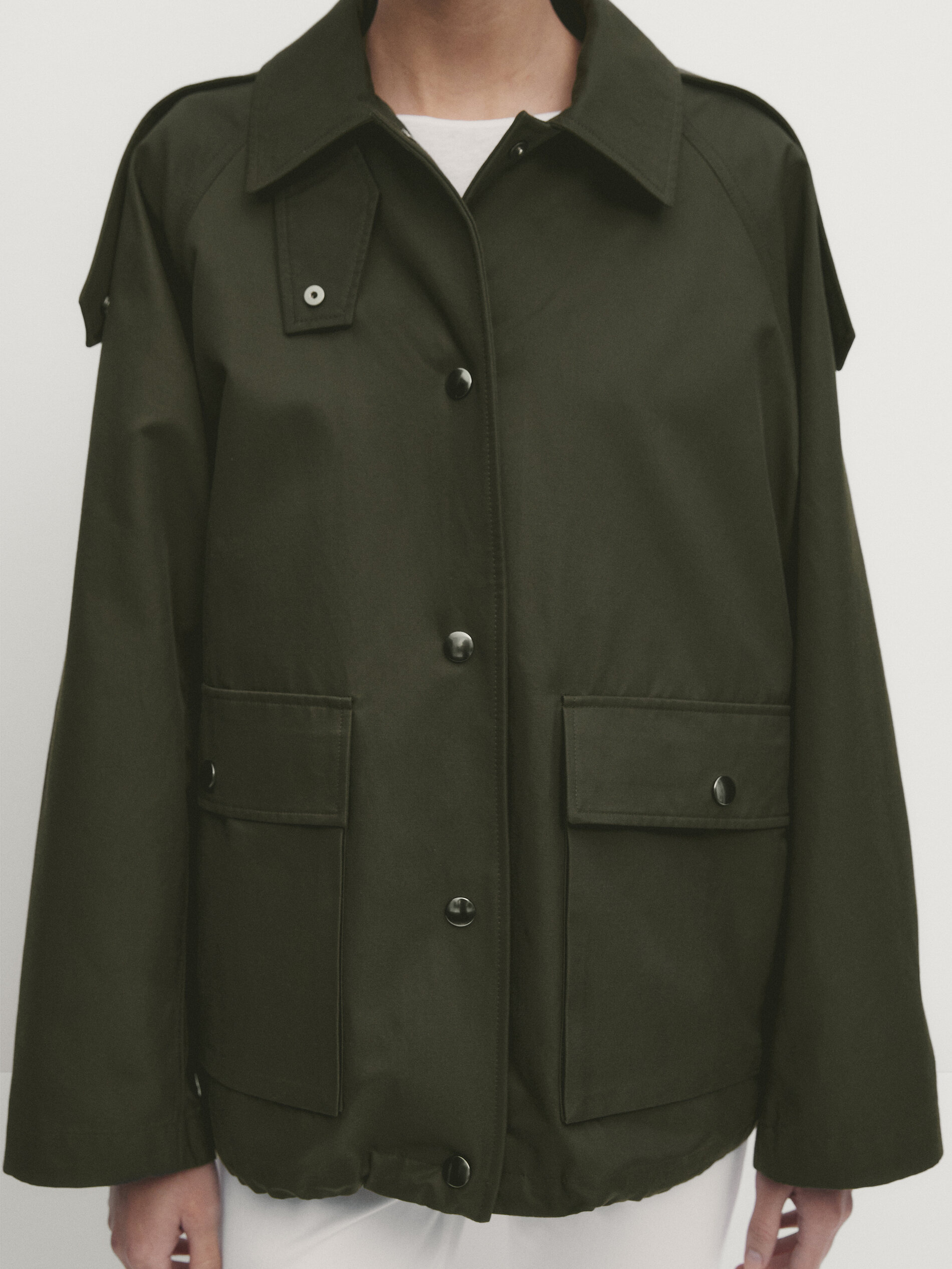 Cropped sales parka coat
