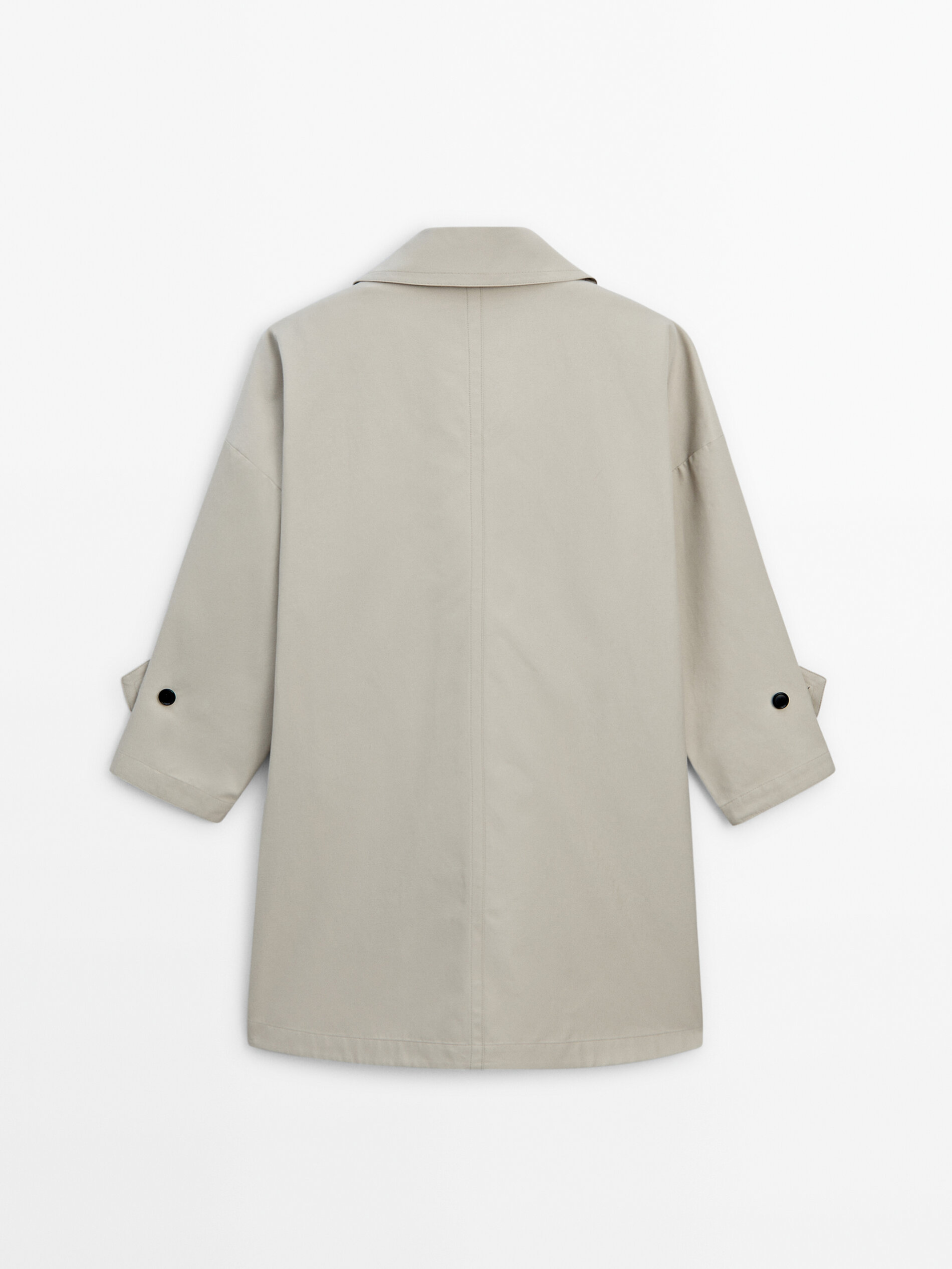Cropped trench coat with padded interior Cream Coats And