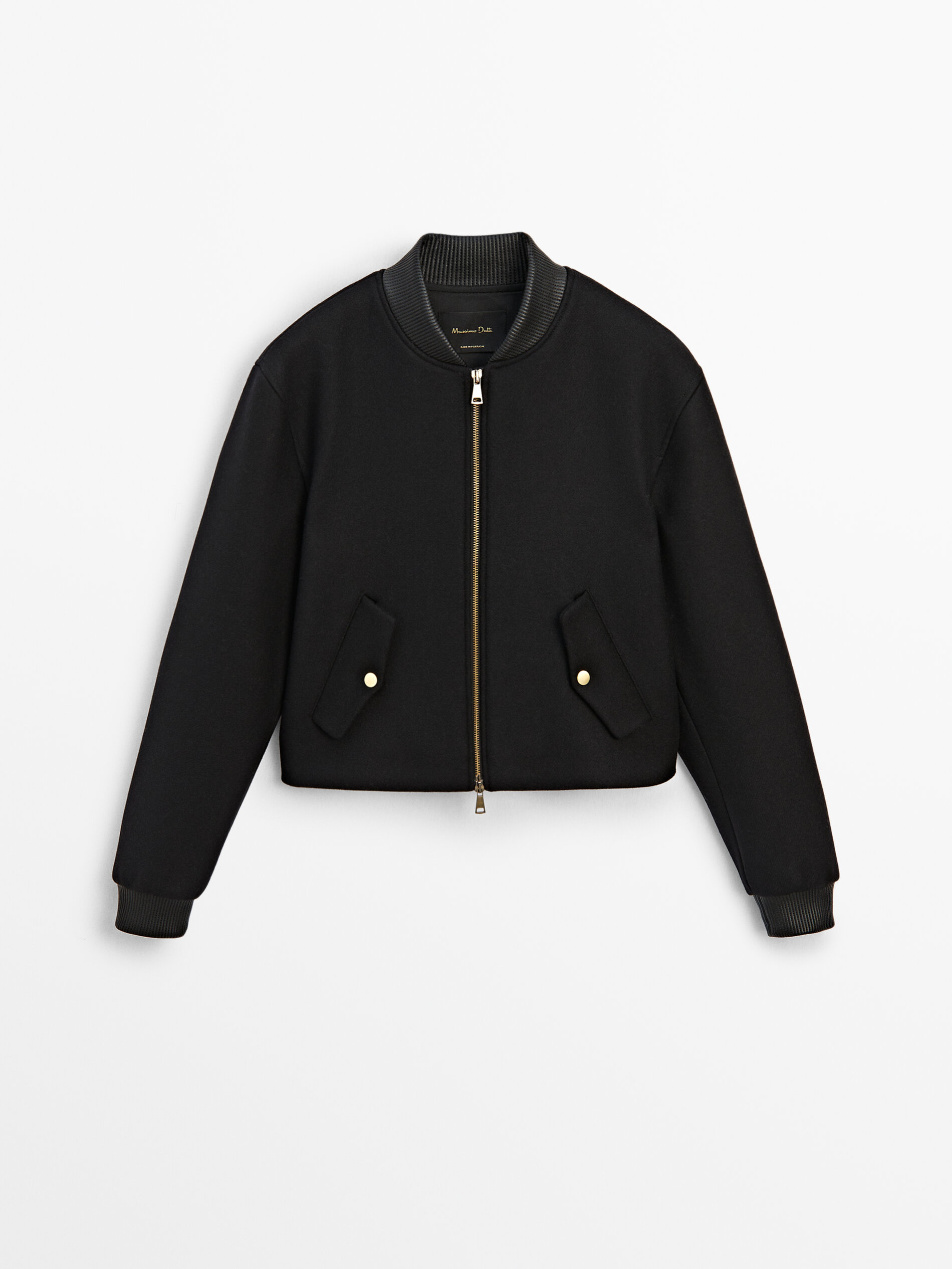 Bomber jacket clearance with contrasting collar