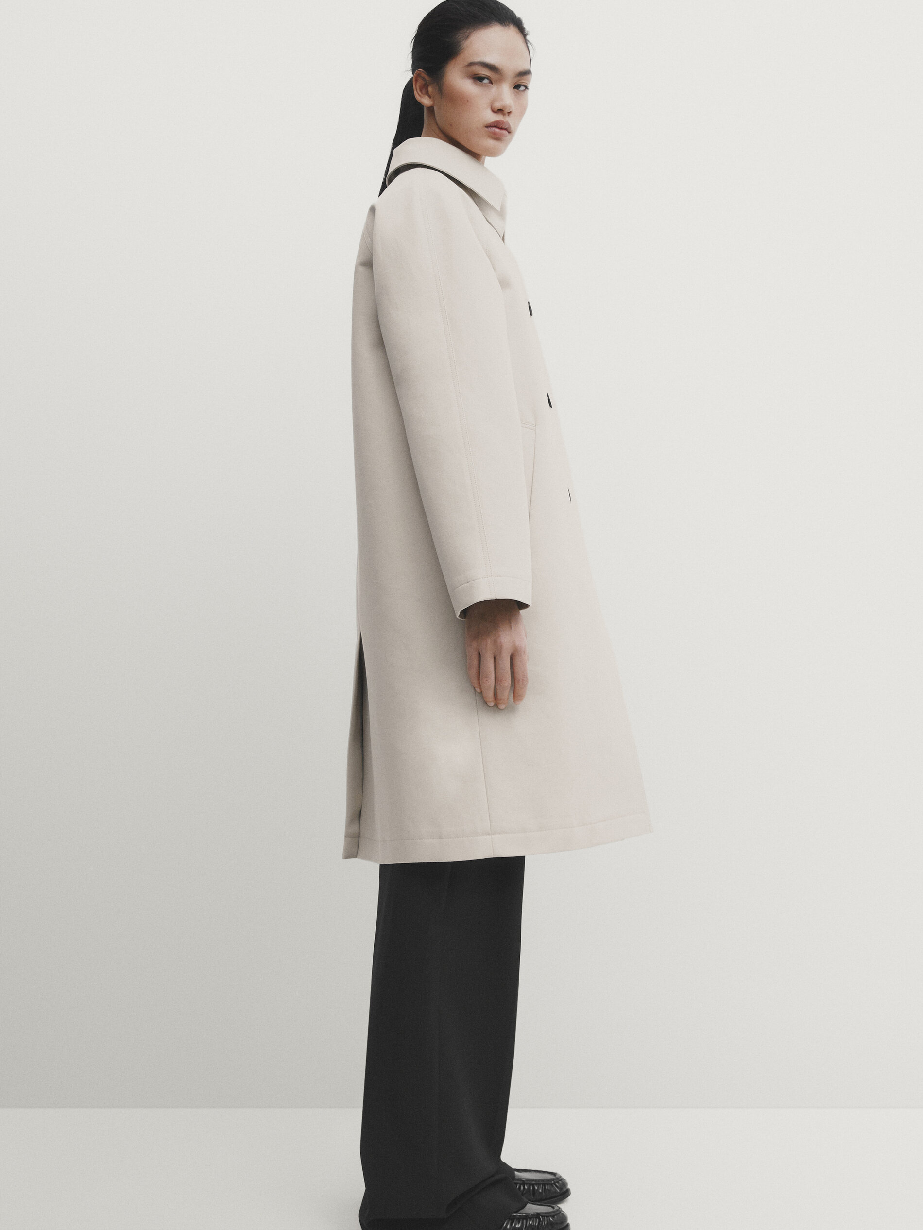 Massimo dutti discount cream coat