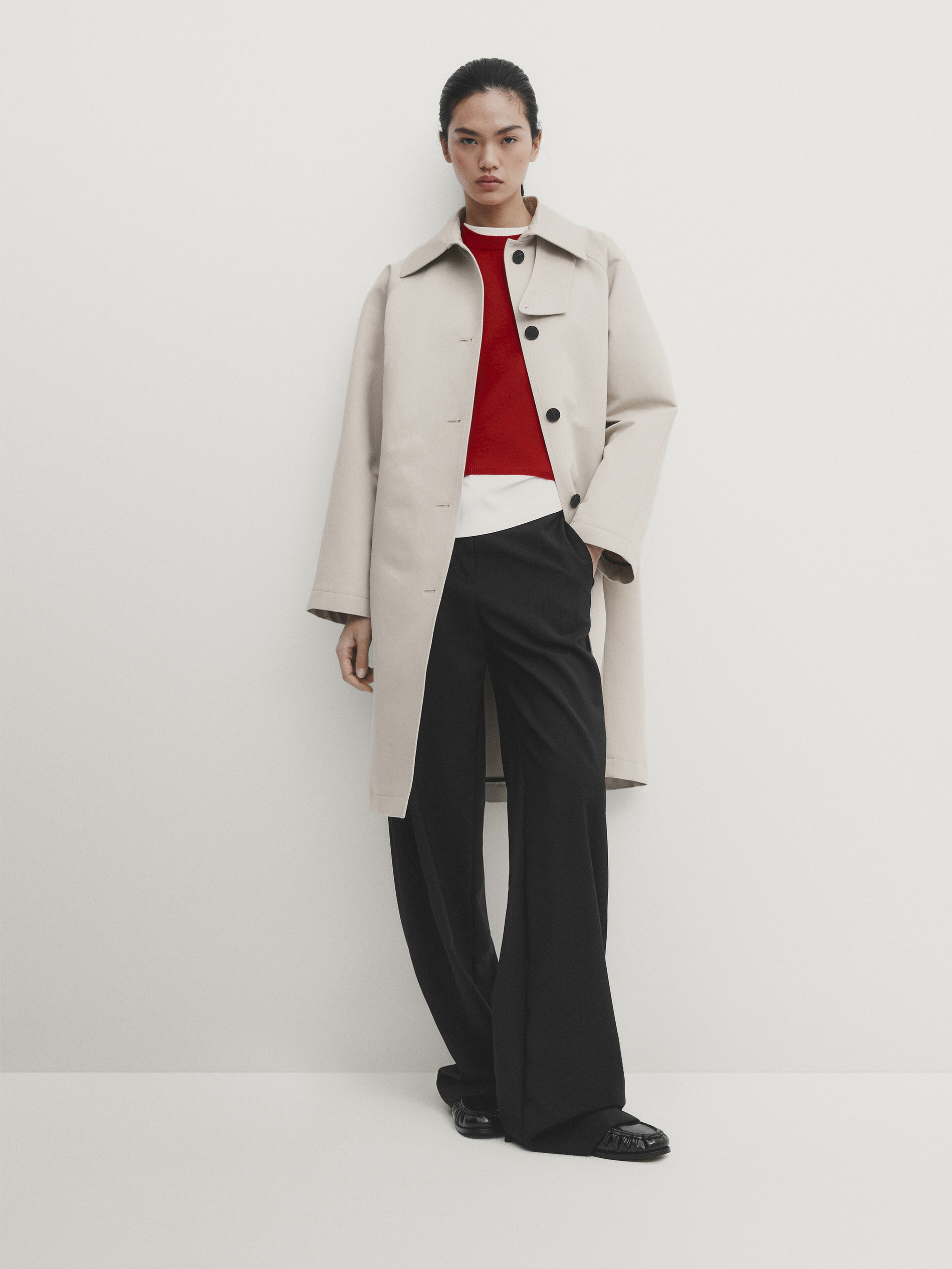 Massimo dutti shop white coat