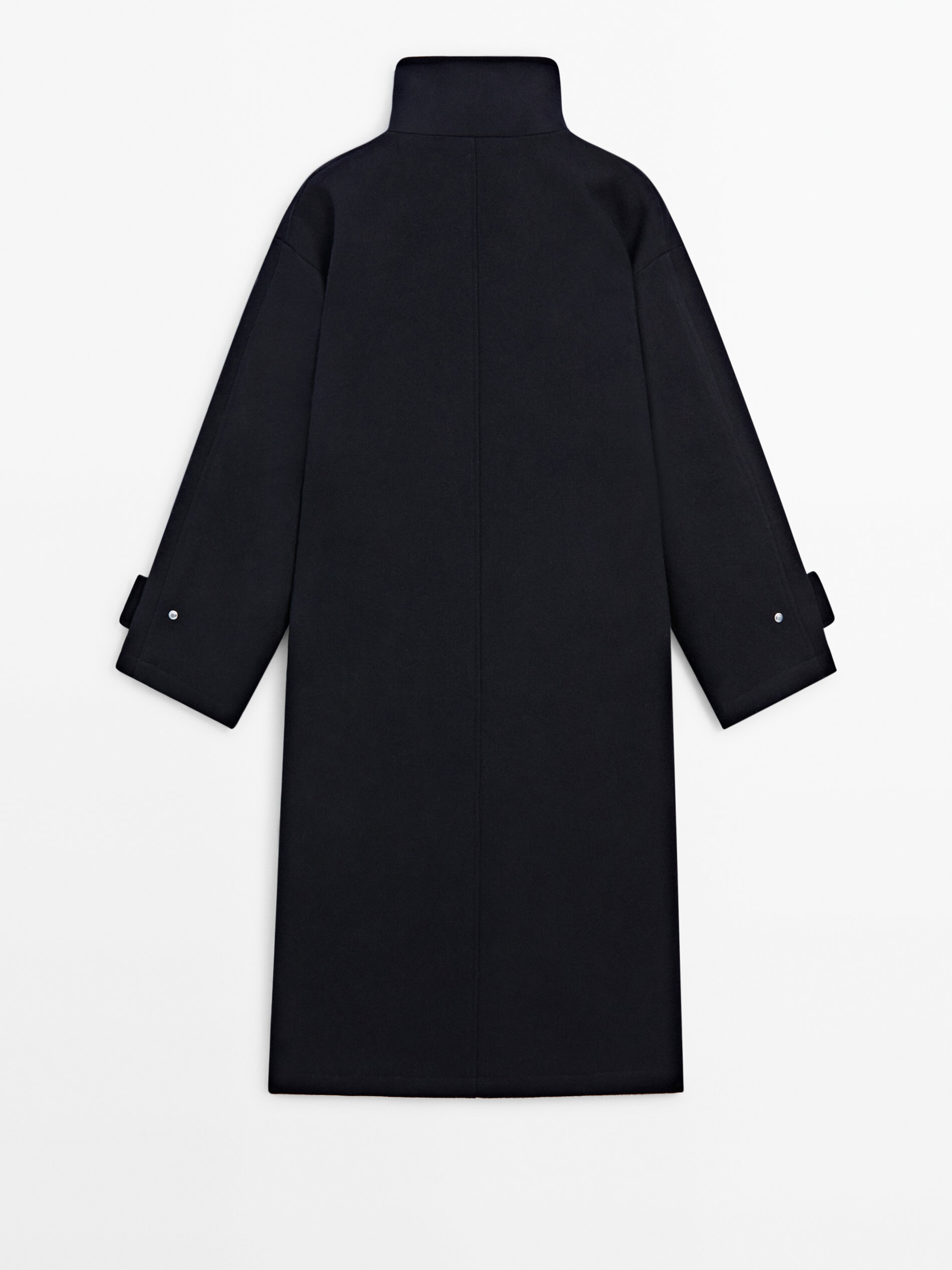 Long wool parka with quilted lining Navy Blue Coats And
