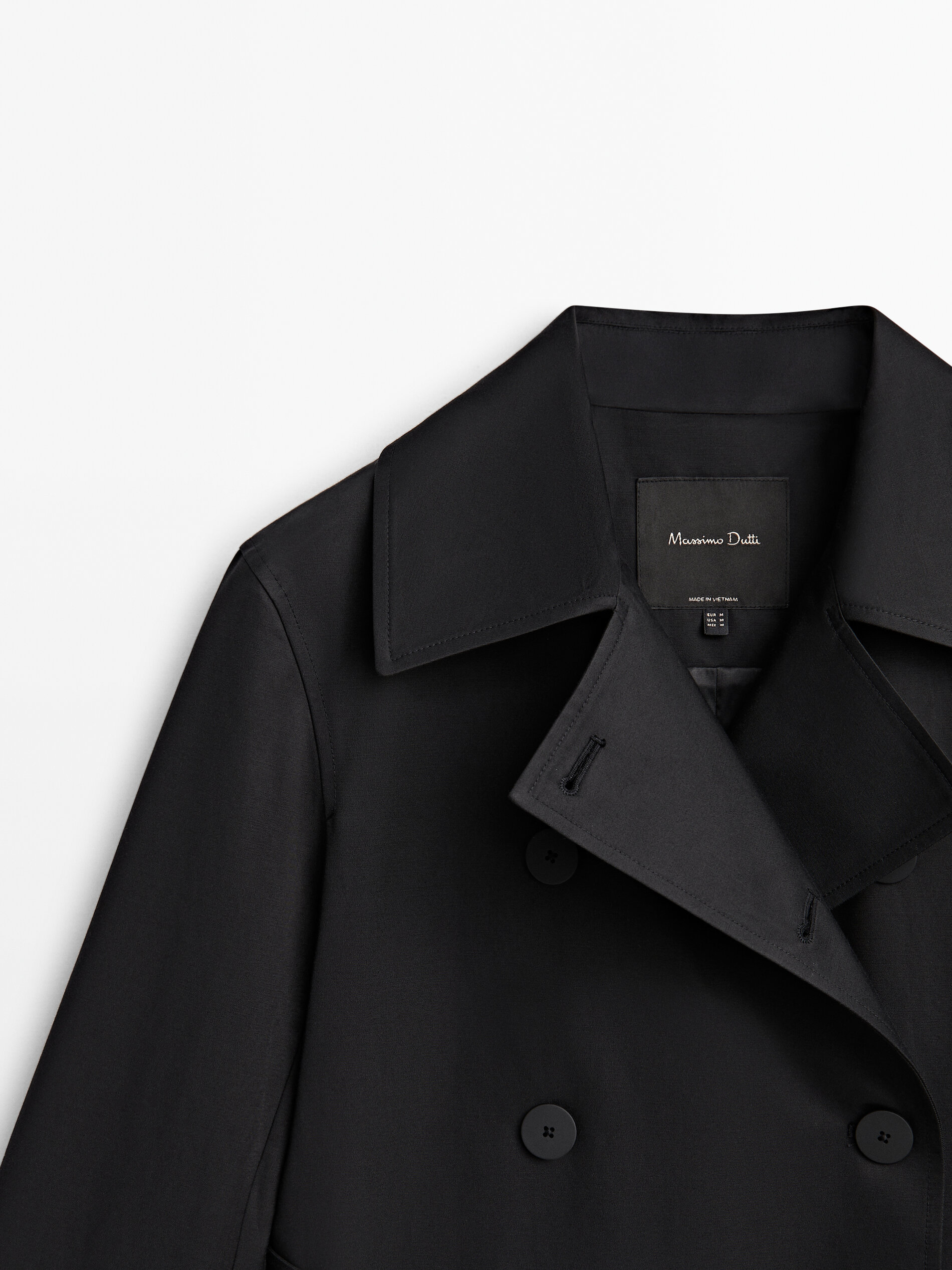 Black belted trench coat Black Coats And Jackets Massimo Dutti