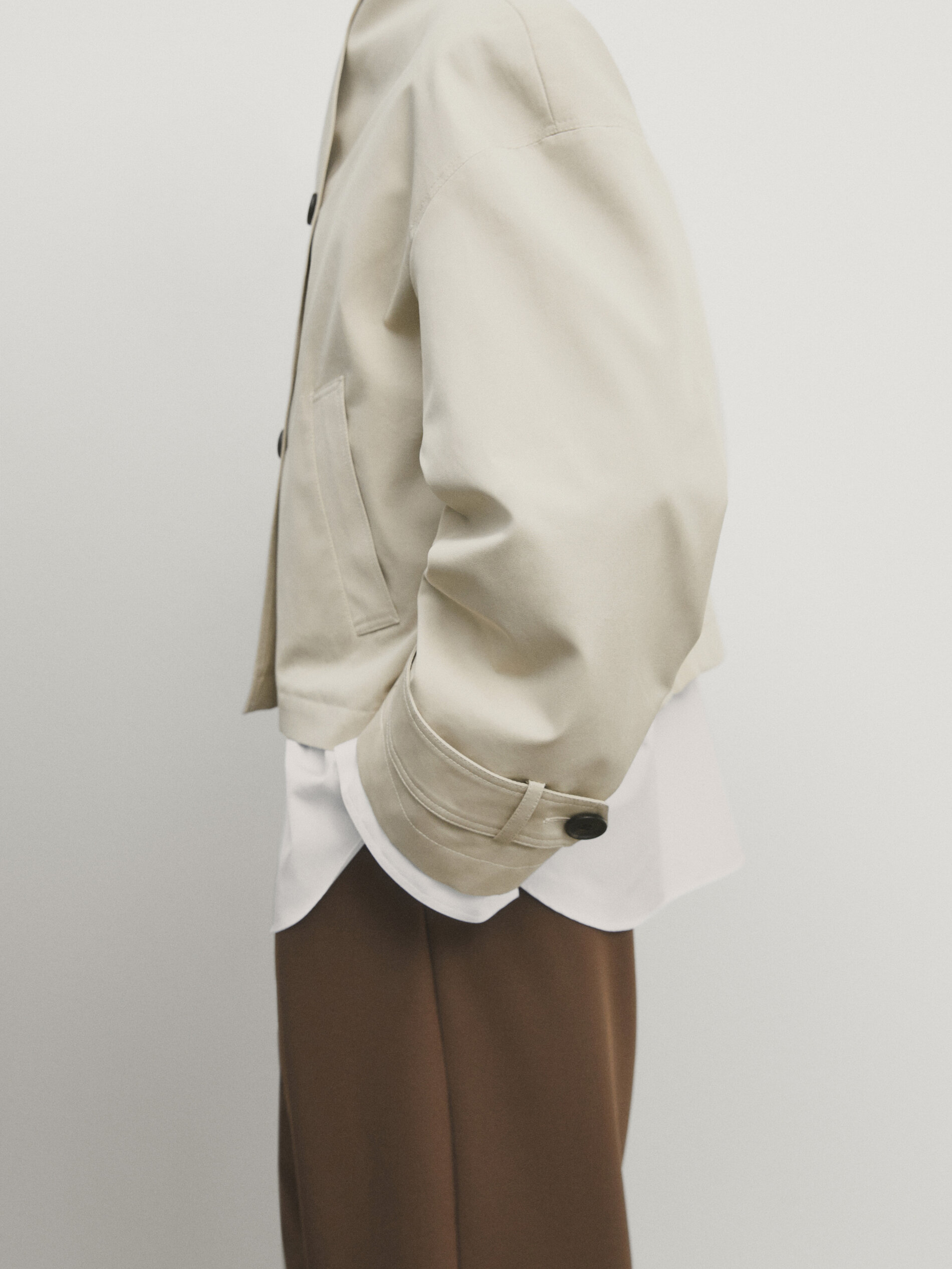 Short coat hotsell with wraparound collar