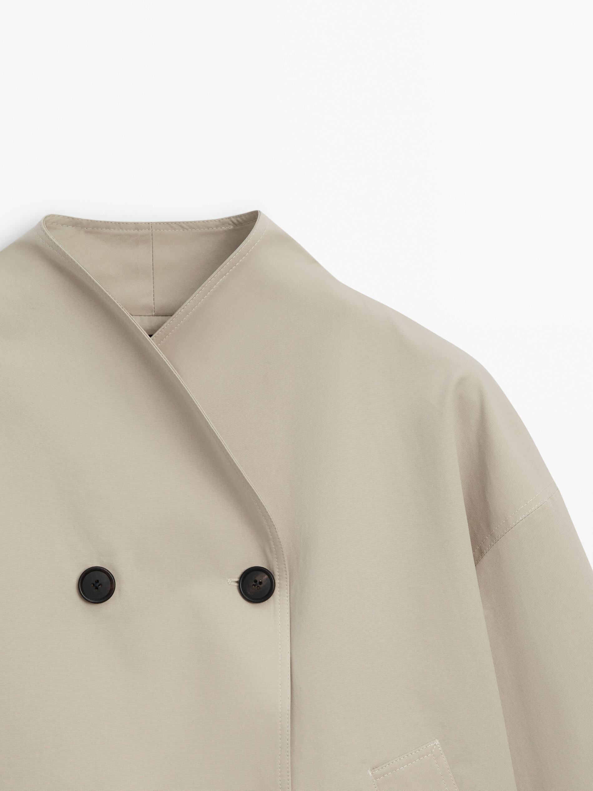Short coat hotsell with wraparound collar