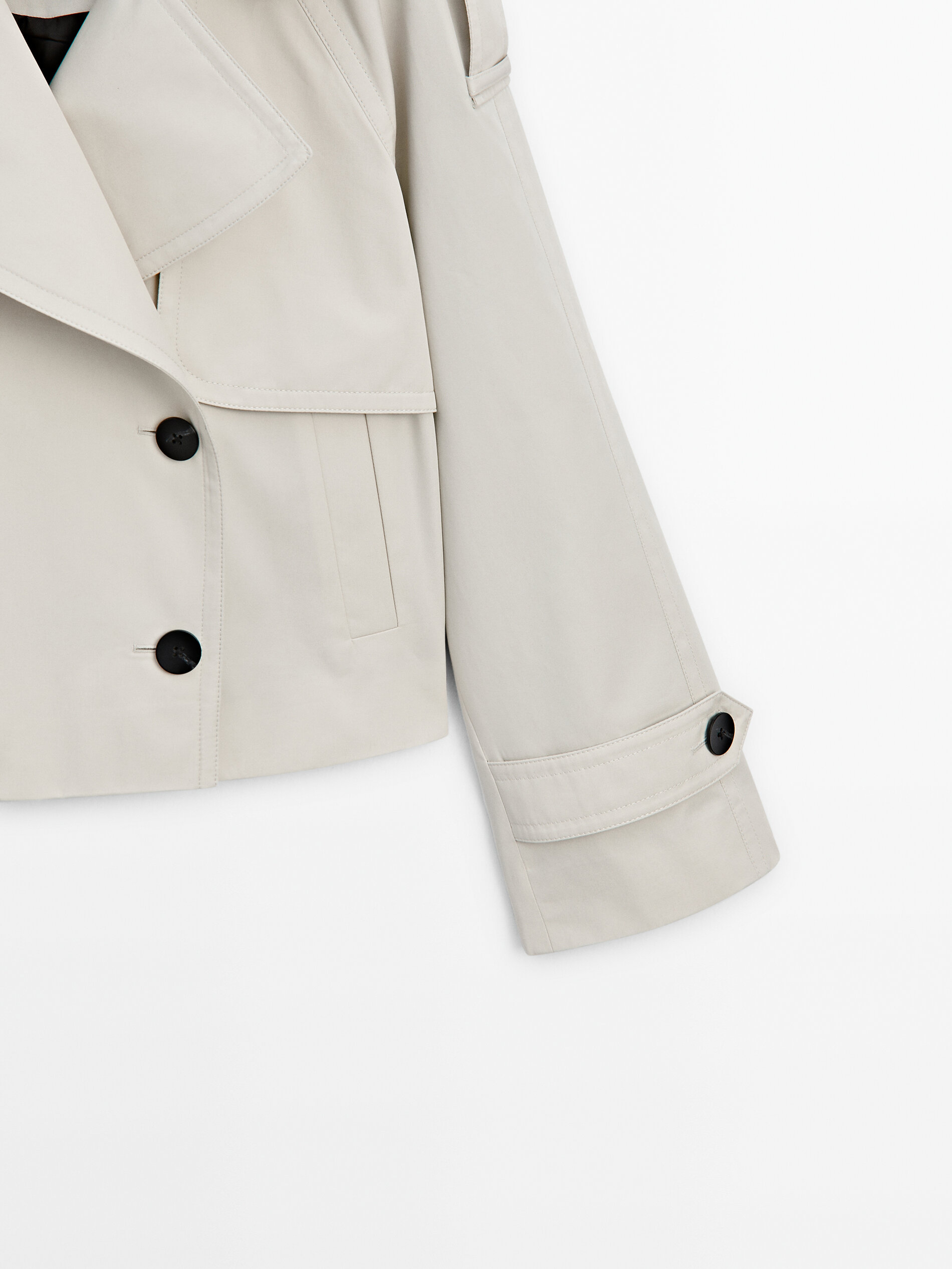 White double store breasted trench coat