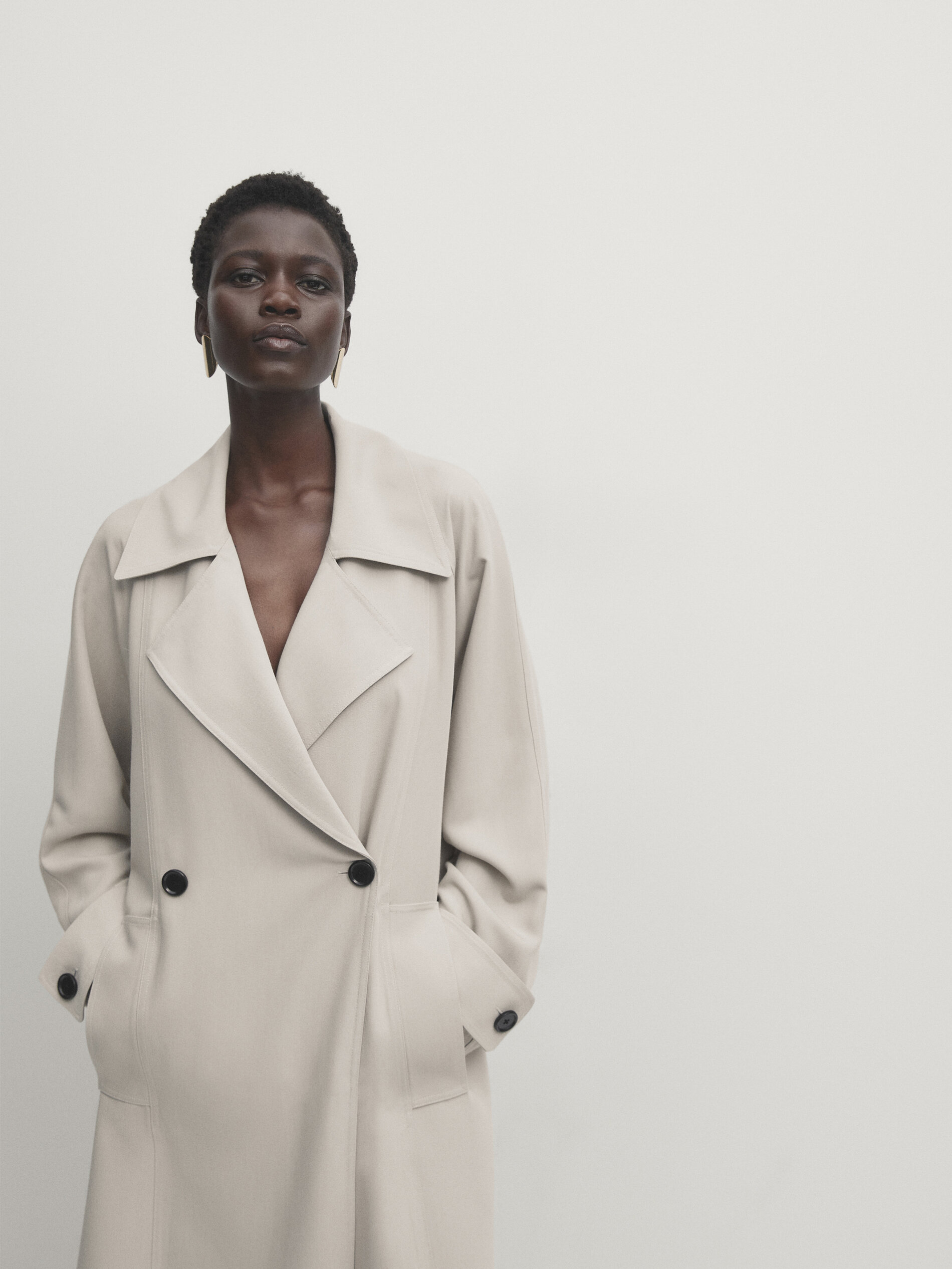 Loose fitting online trench coat