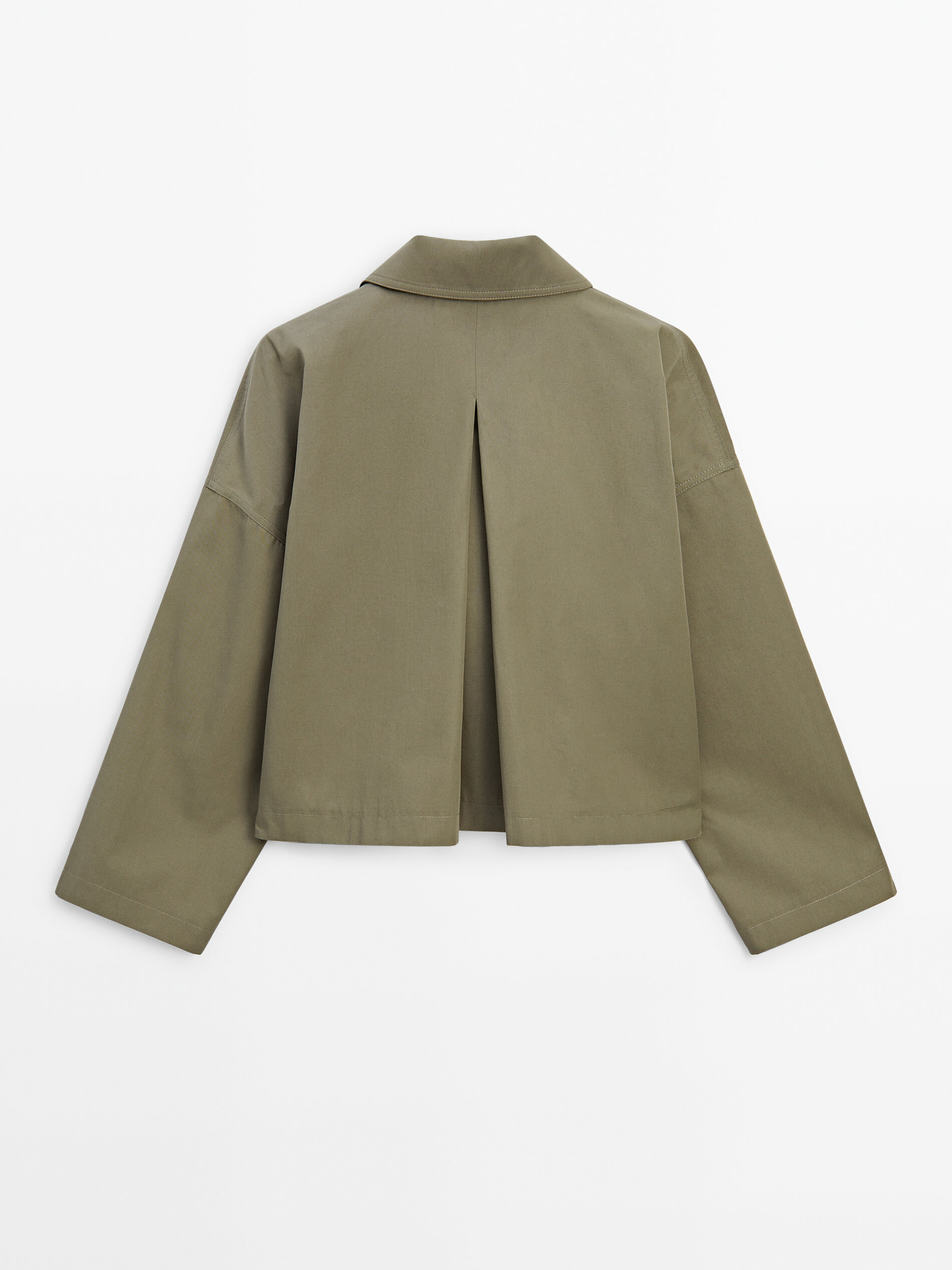 Cape jas met zakken Kaki Coats And Jackets Massimo Dutti