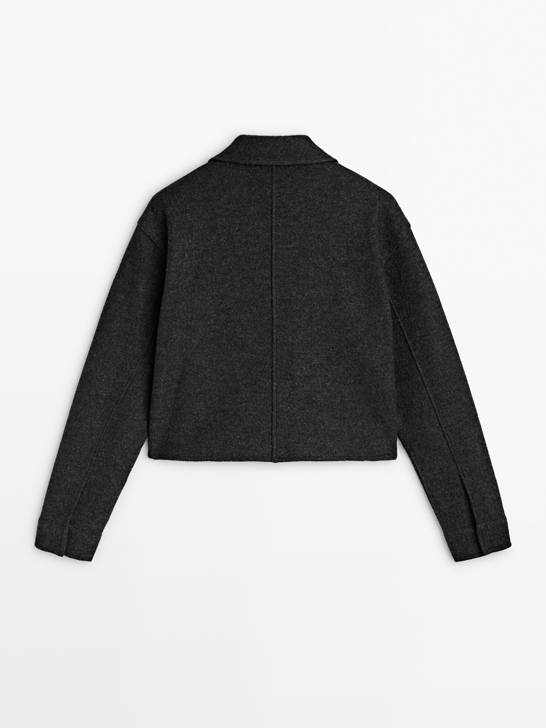 Felted wool blend jacket with pockets