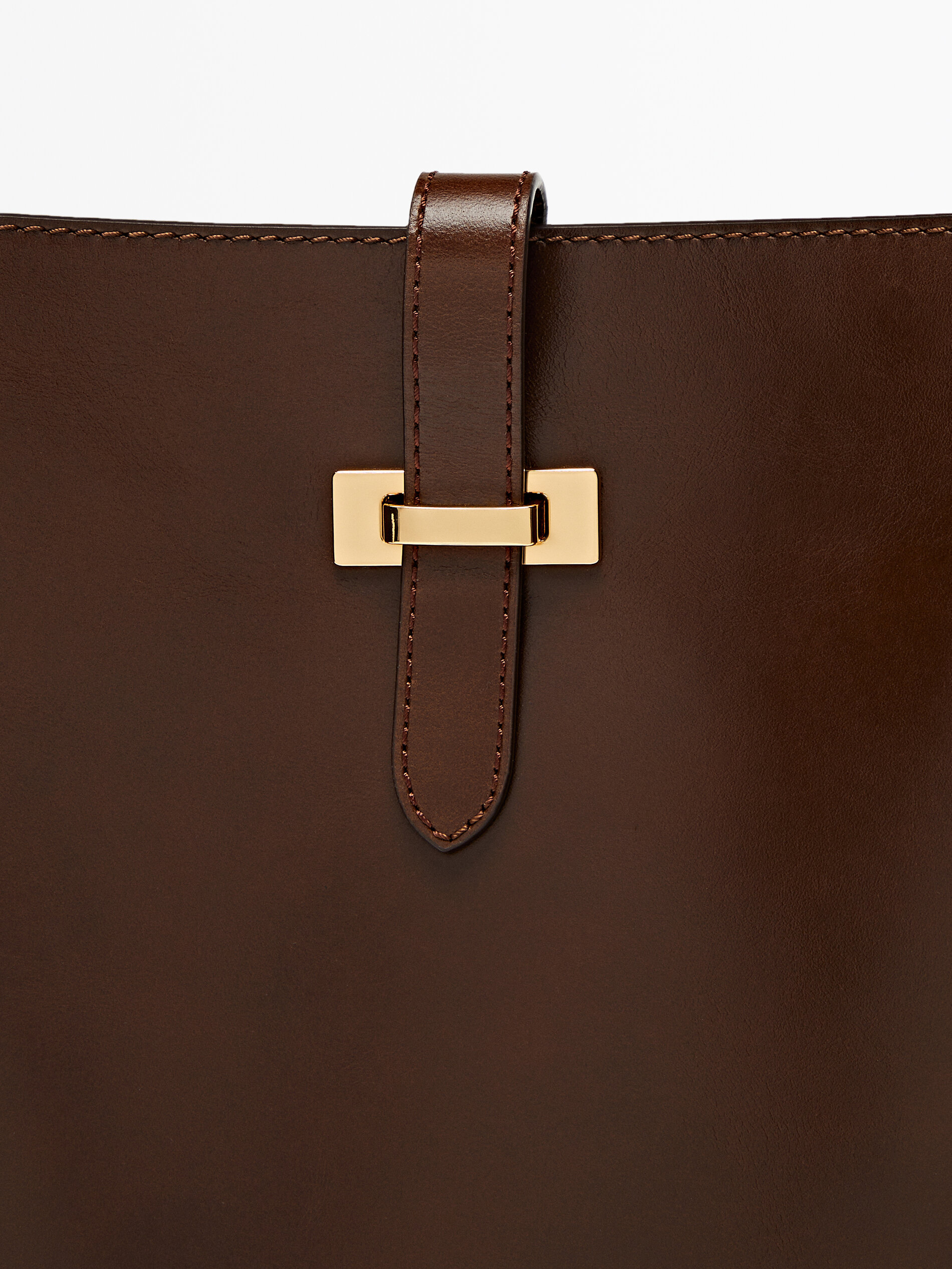 Nappa leather bucket bag with buckle Leather Accessories
