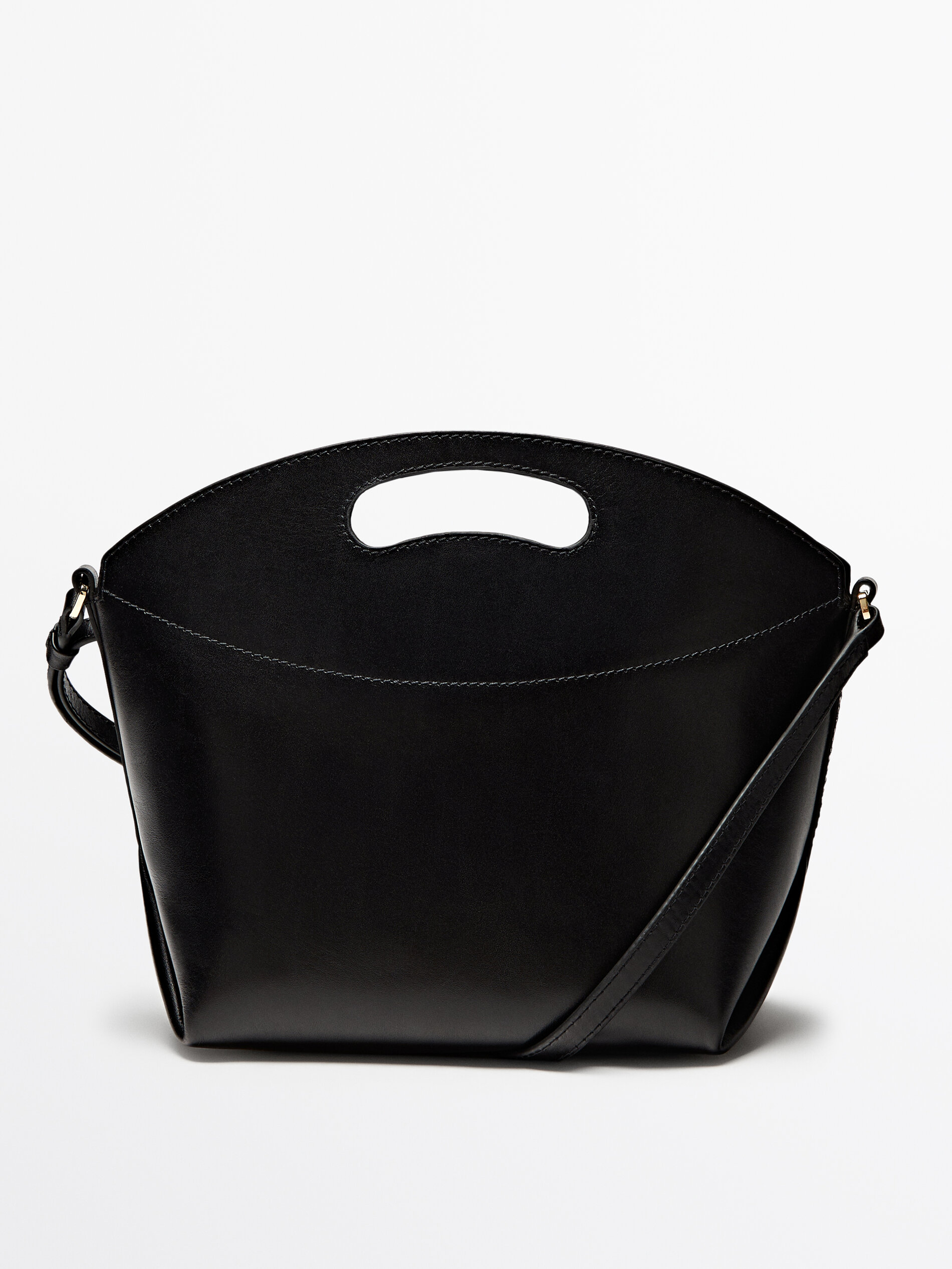 Nappa leather crossbody bag Black Accessories Massimo Dutti