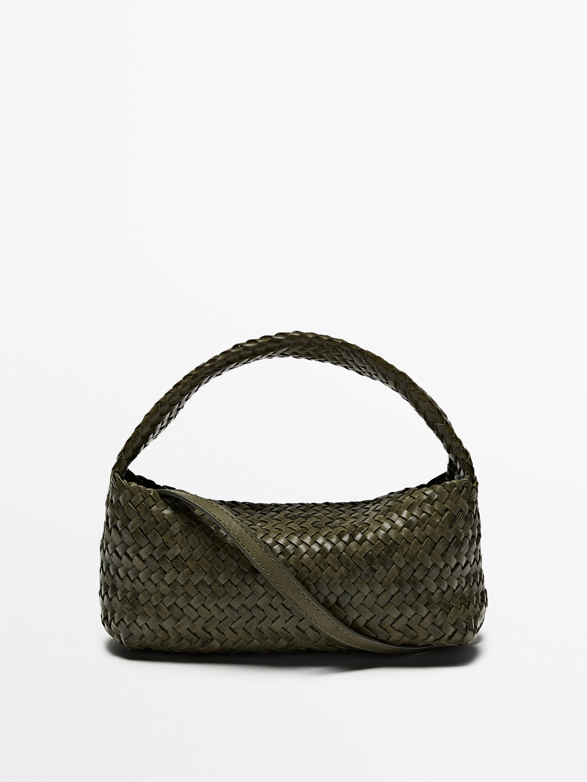 Bolso mini piel napa trenzado Kaki Marr n Beige Accesorios