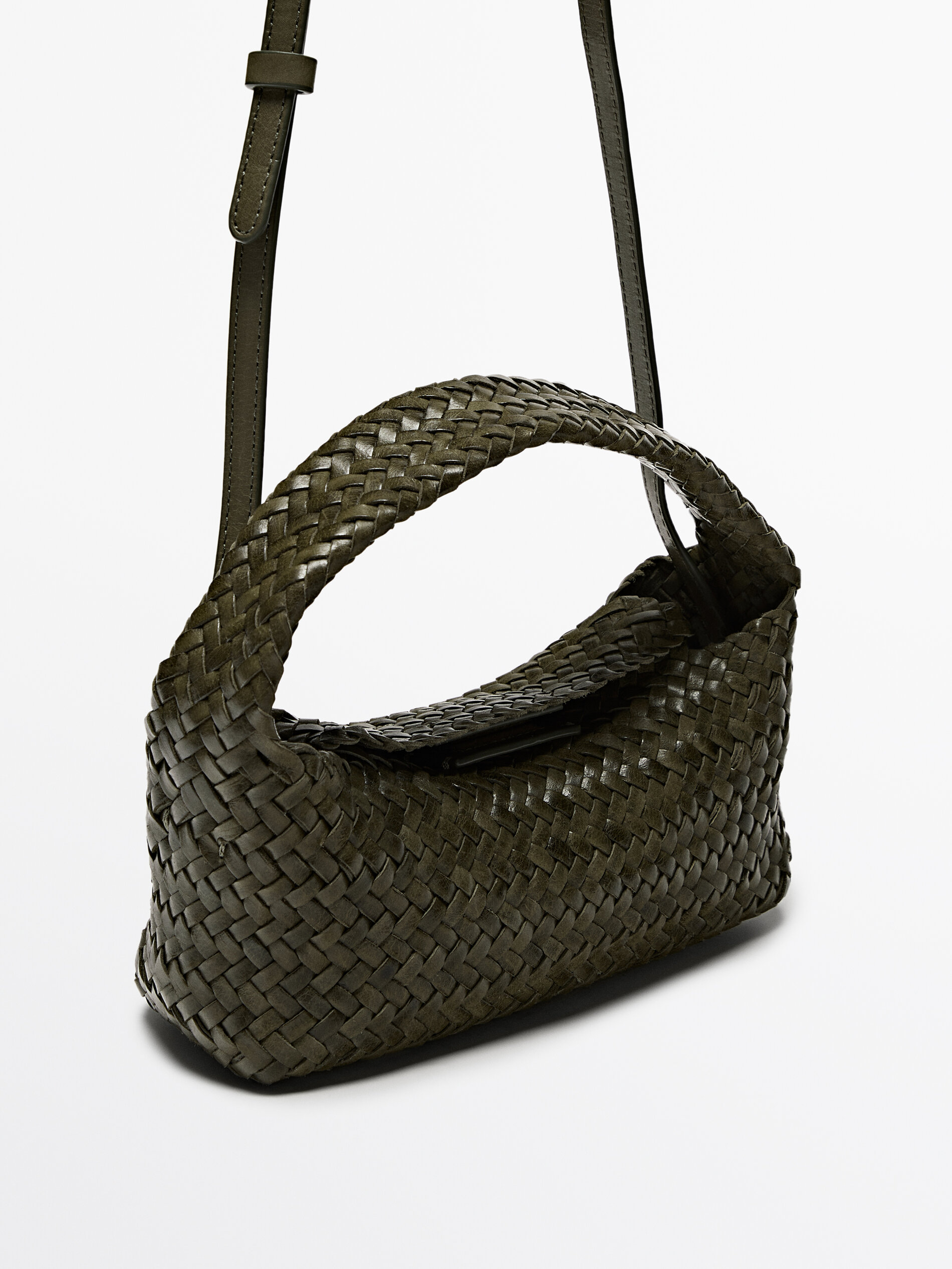Massimo dutti sales woven leather bag