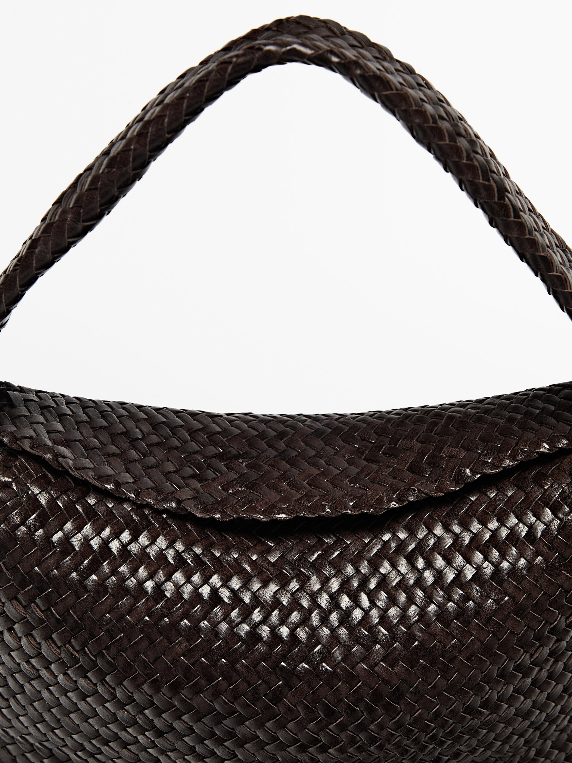 Bolso piel store trenzado massimo dutti