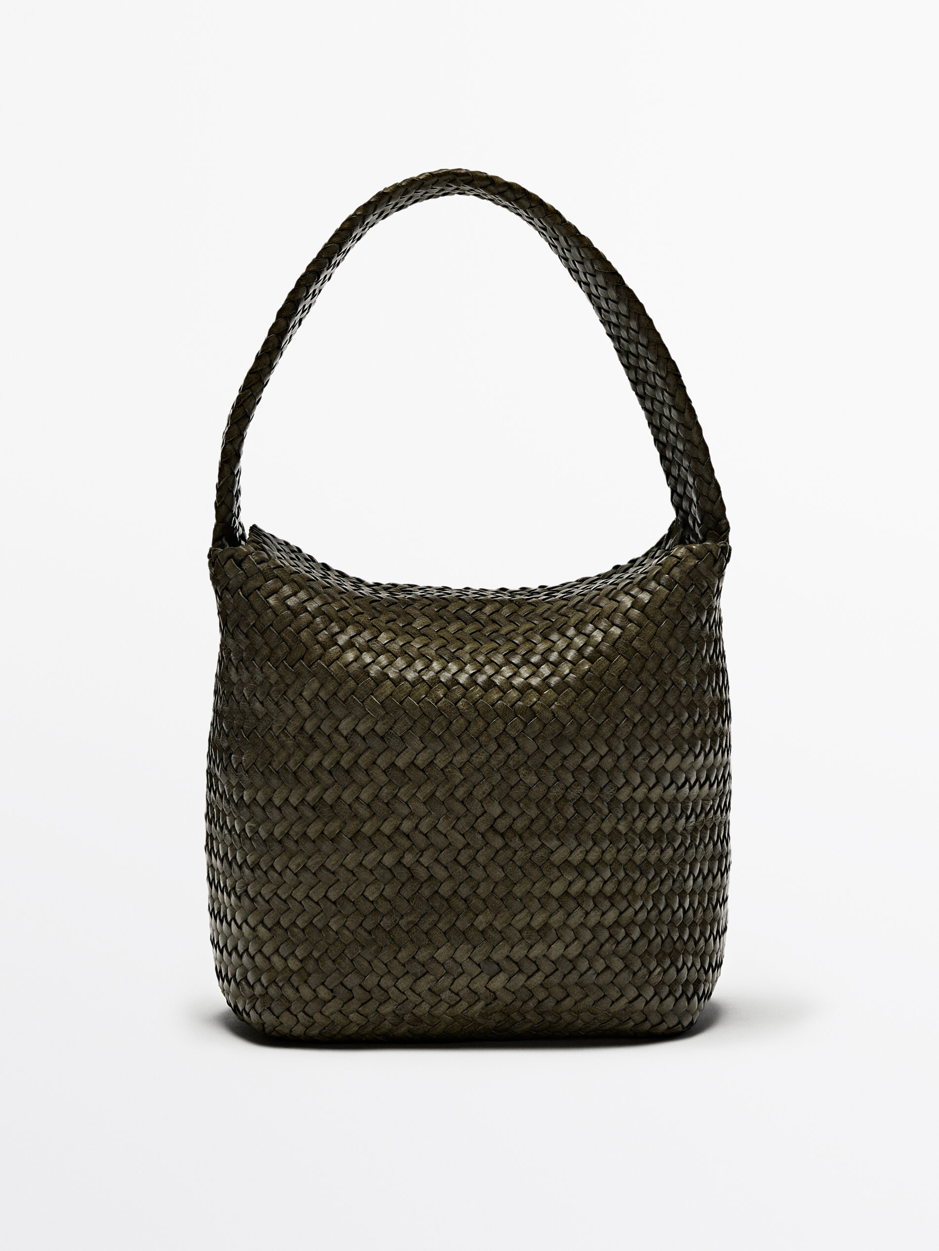 Massimo dutti deals woven leather bag
