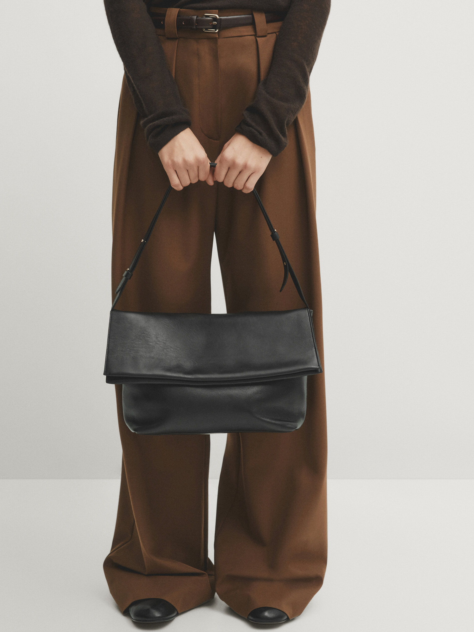 Bolso tote top napa massimo dutti