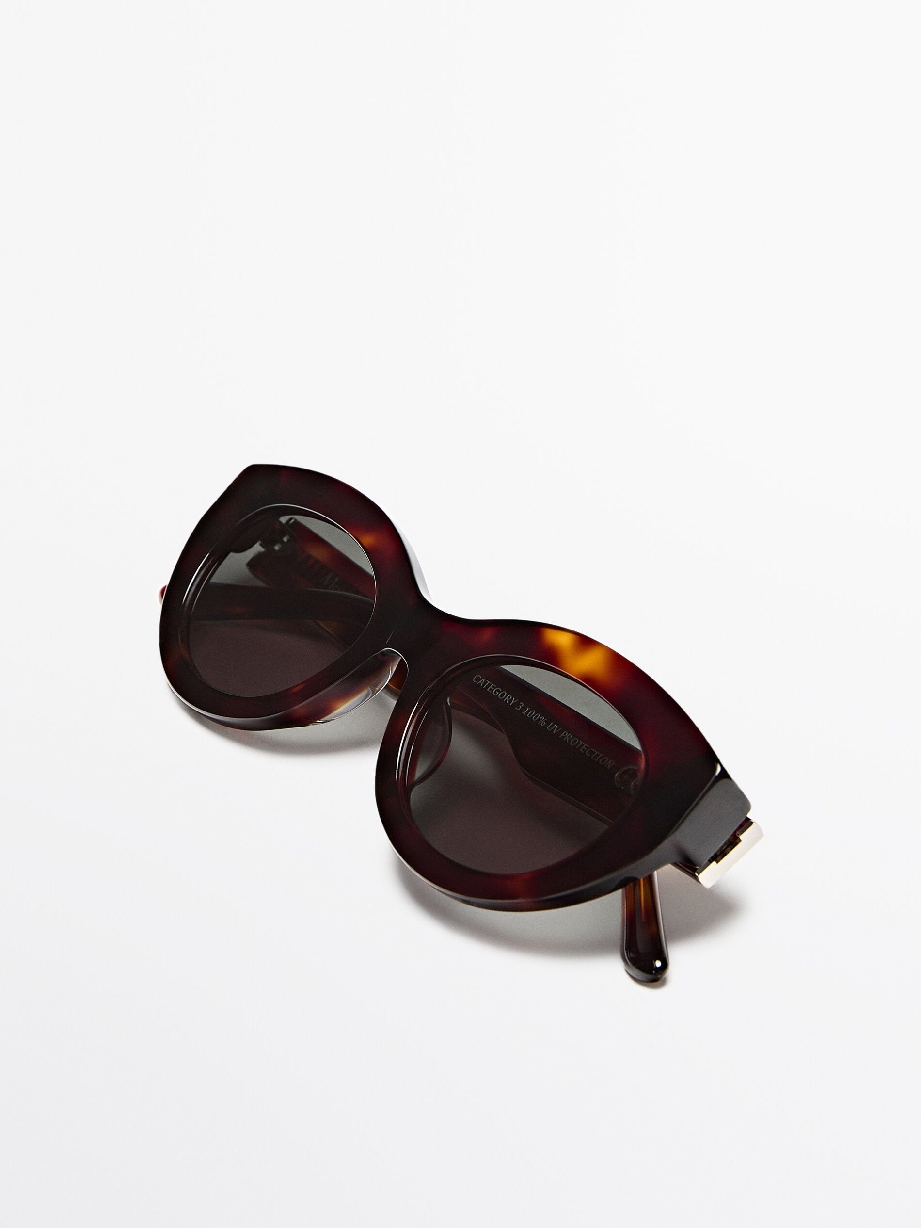 Oval sunglasses Brown Accessories Massimo Dutti