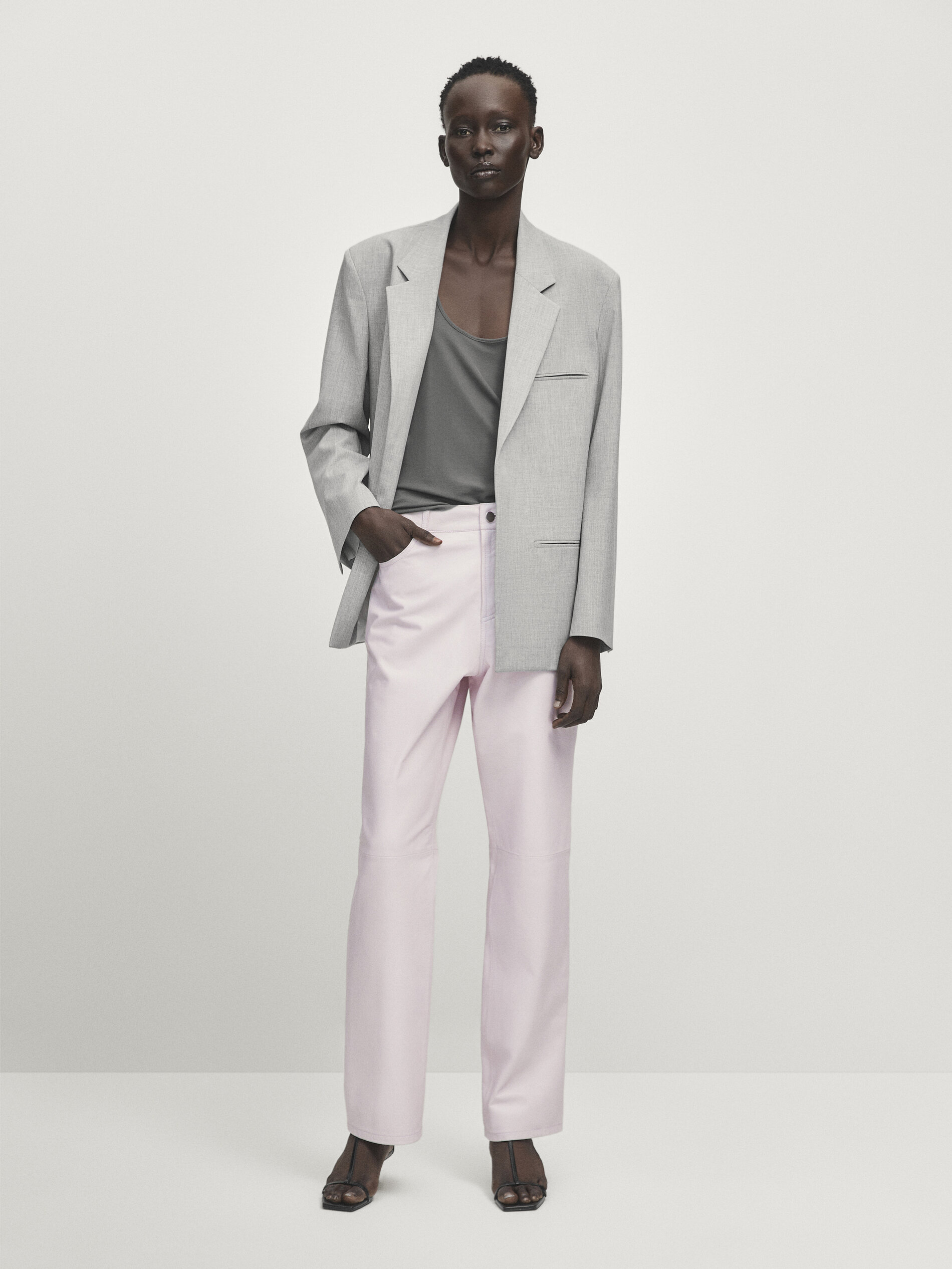 Massimo dutti leather trousers top
