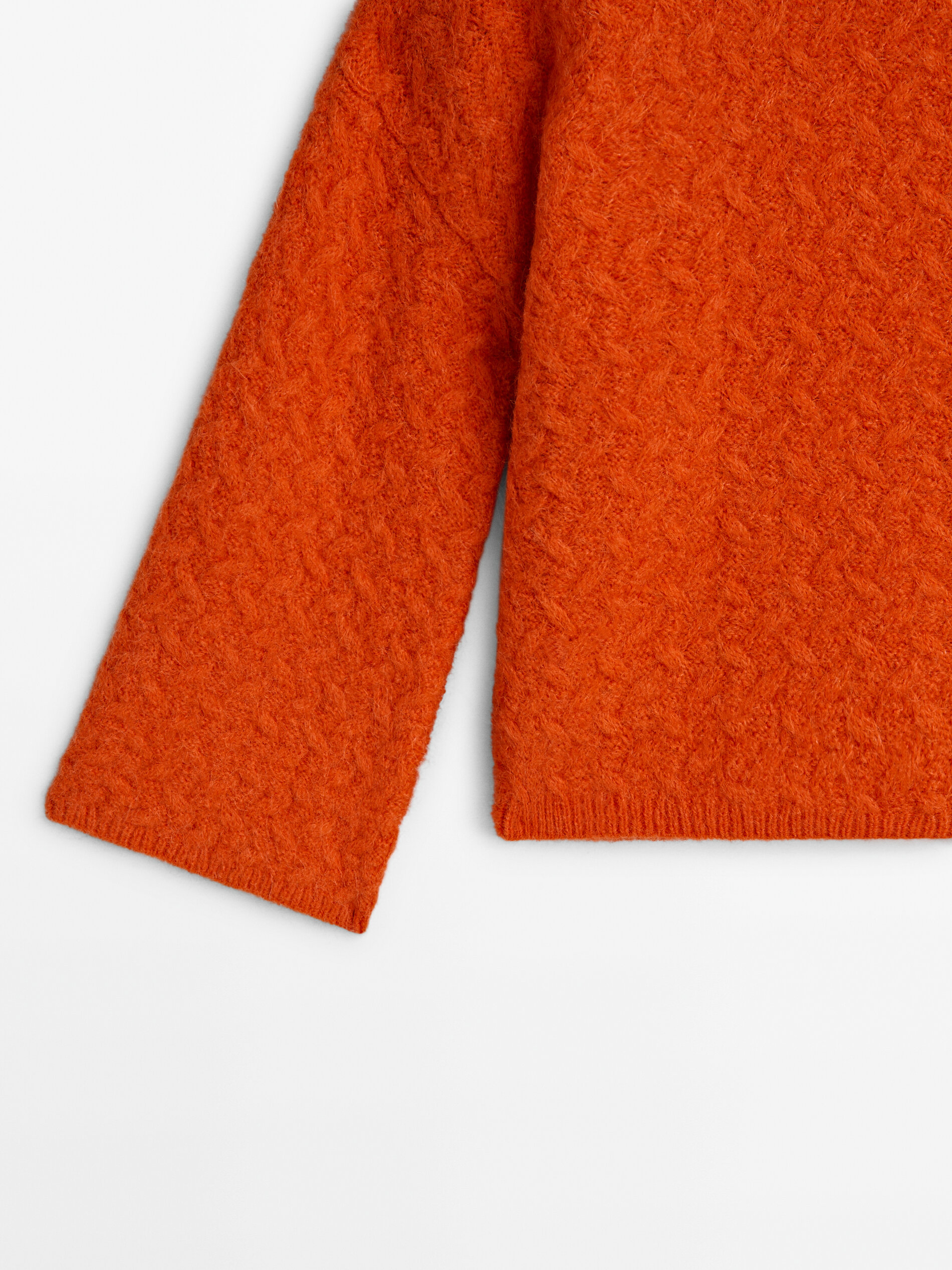 Orange mock store neck sweater