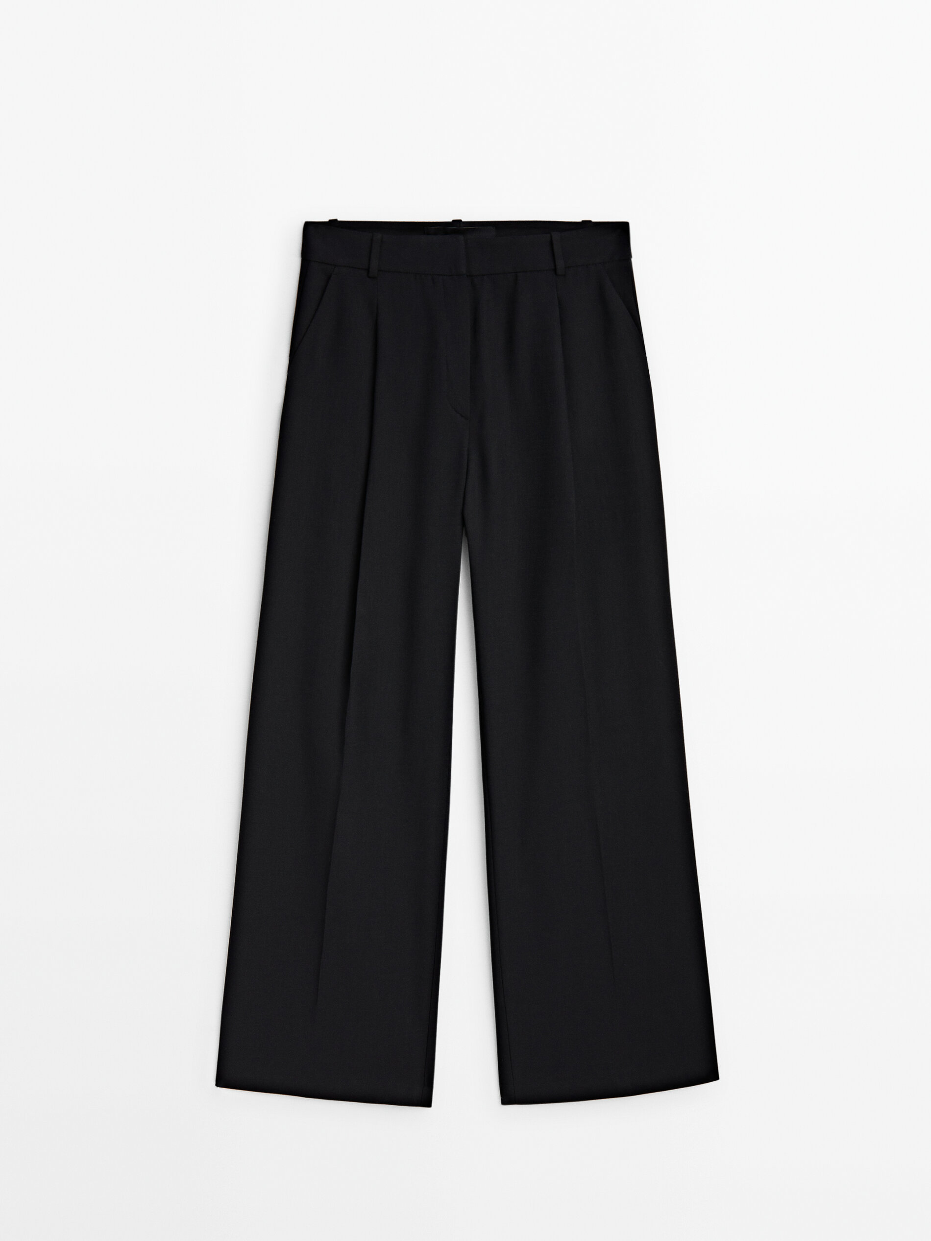 Wide leg trousers with darts Studio Black Dressy Massimo Dutti