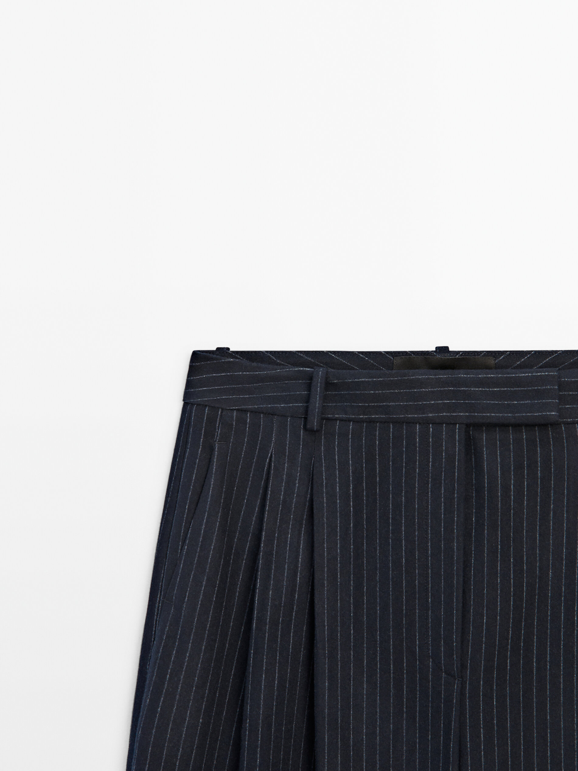 Darted pinstriped smart trousers Studio Navy Blue Dressy