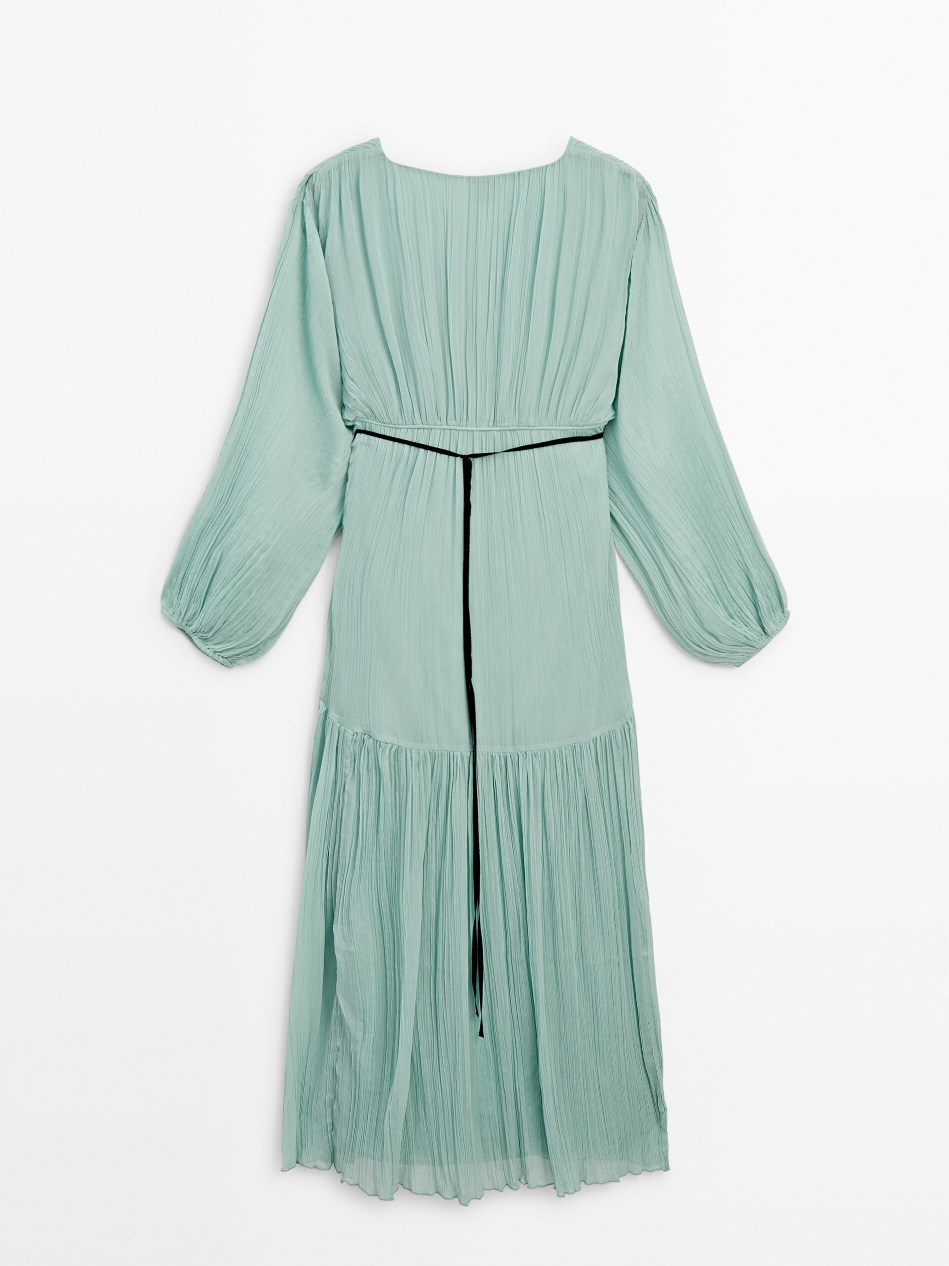 Mint green pleated dress discount