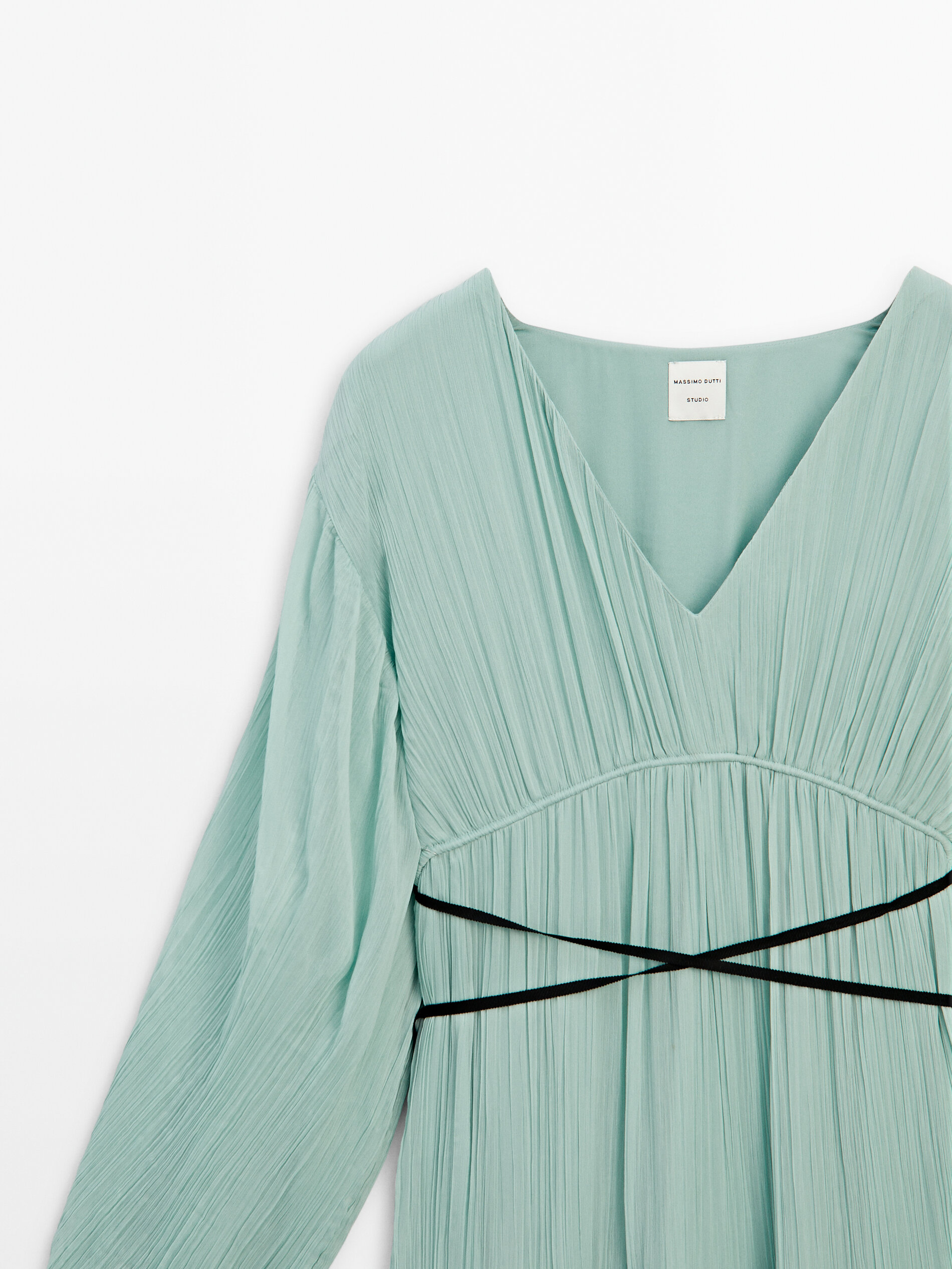 Contrast pleated store dress zara