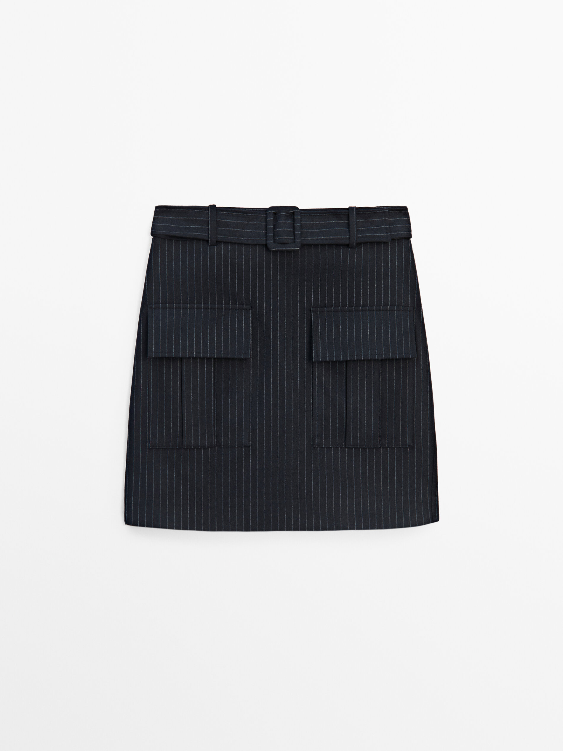 Navy blue skirt pockets top