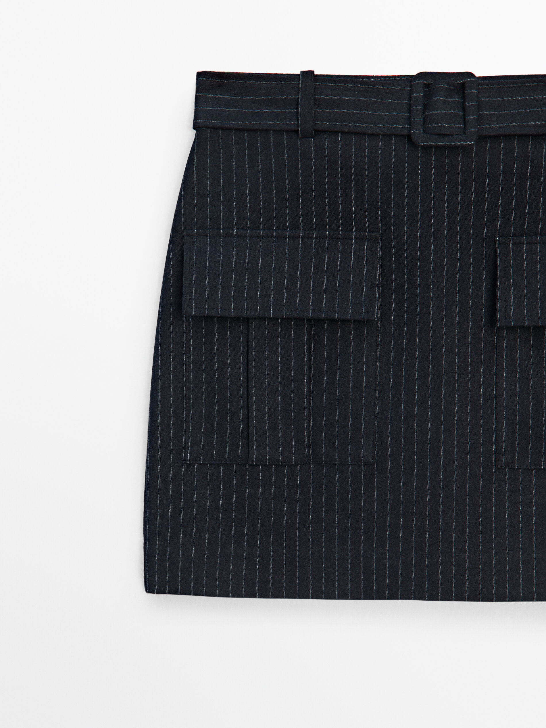 Navy blue skirt pockets top