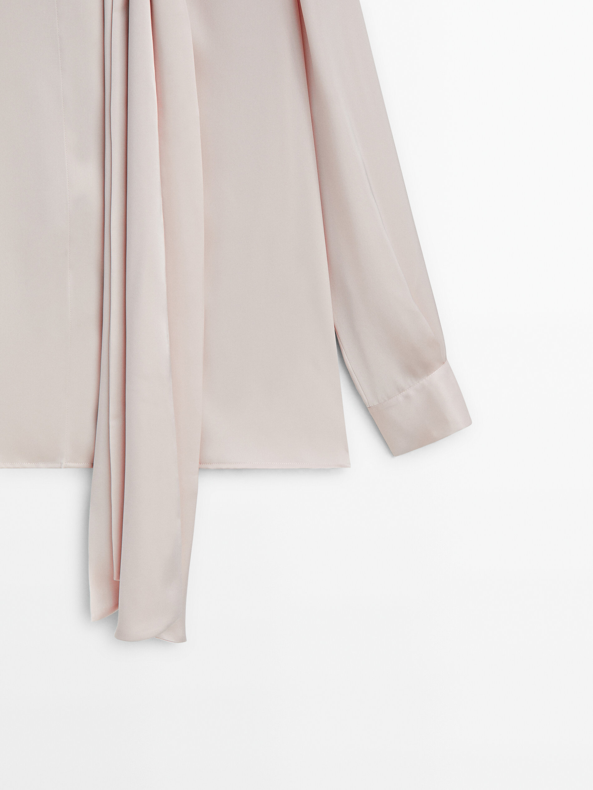 Camicia con fiocco top al collo zara